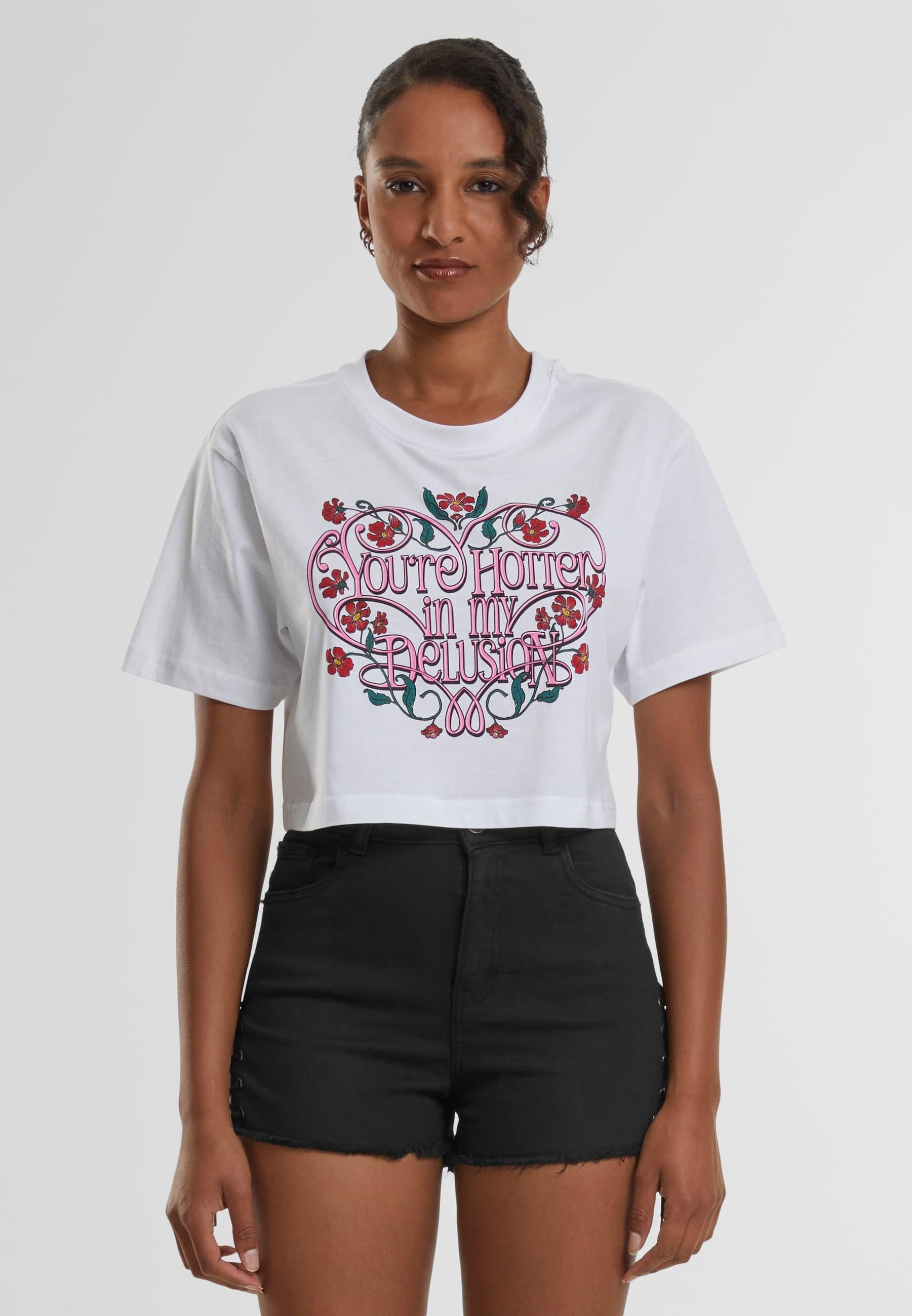 Miss Tee T-Shirt »Miss Tee Damen Hotter Delusion Ladies Short Overized Tee«, (1 tlg.)