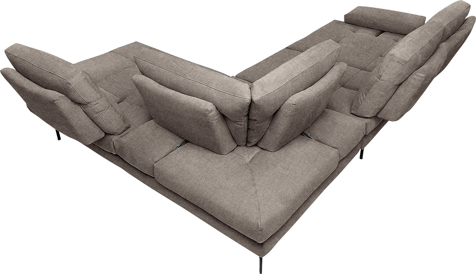 CALIA ITALIA Ecksofa »Toby Wing, L-Form, Designsofa mit sensationellem Sitzkomfort«, Sitztiefenverstellung, funktionale Ecke, Füße in schwarz matt