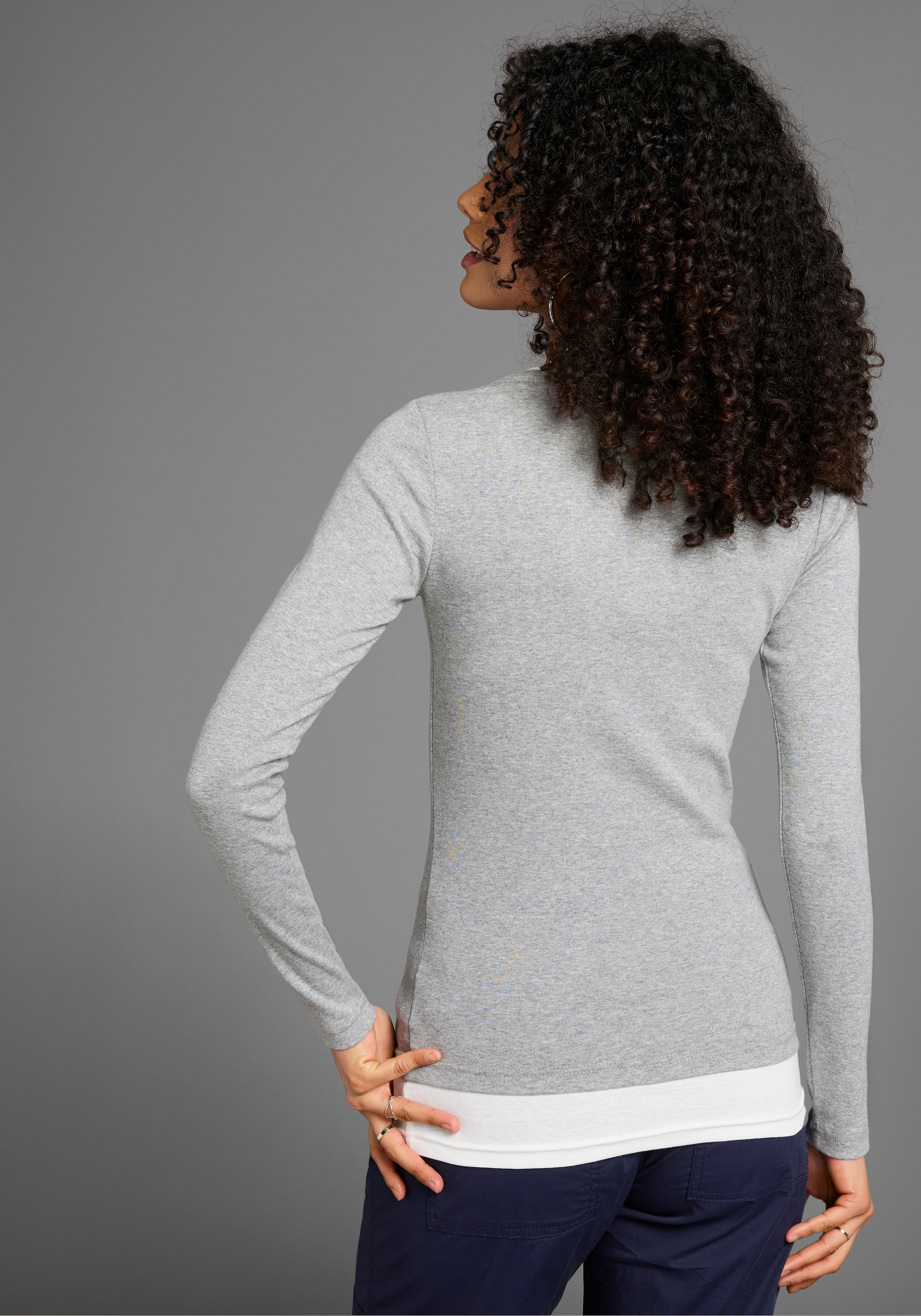 KangaROOS 2-in-1-Langarmshirt, in Lagenoptik