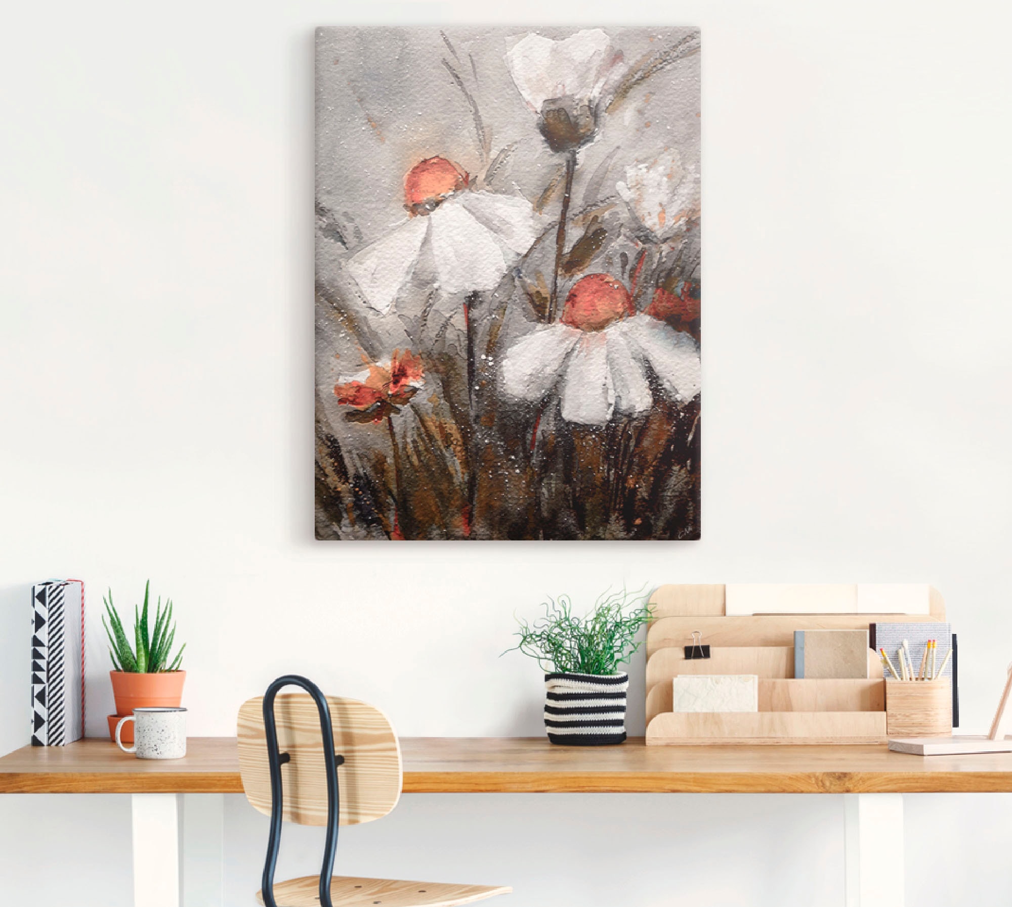Artland Leinwandbild »Margeriten I«, Blumen, (1 St.), auf Keilrahmen gespannt