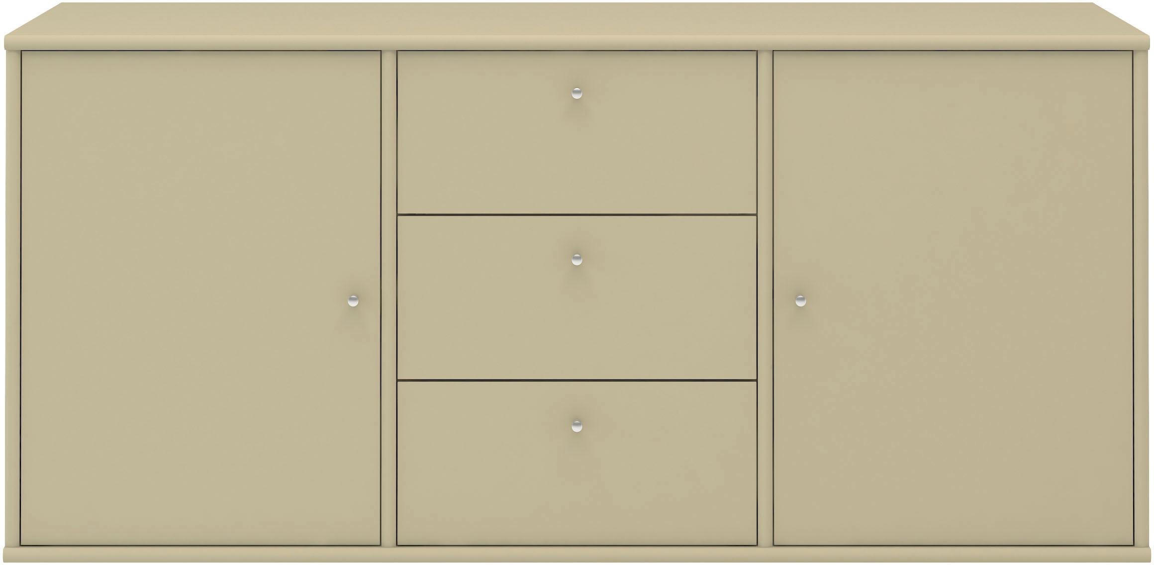 Hammel Furniture Sideboard Designmöbel mit | und montierbar«, BAUR Schrank, hängend/stehend »Mistral, 133 Hochwertig B: anpassungsbar Türen Schubladen, cm