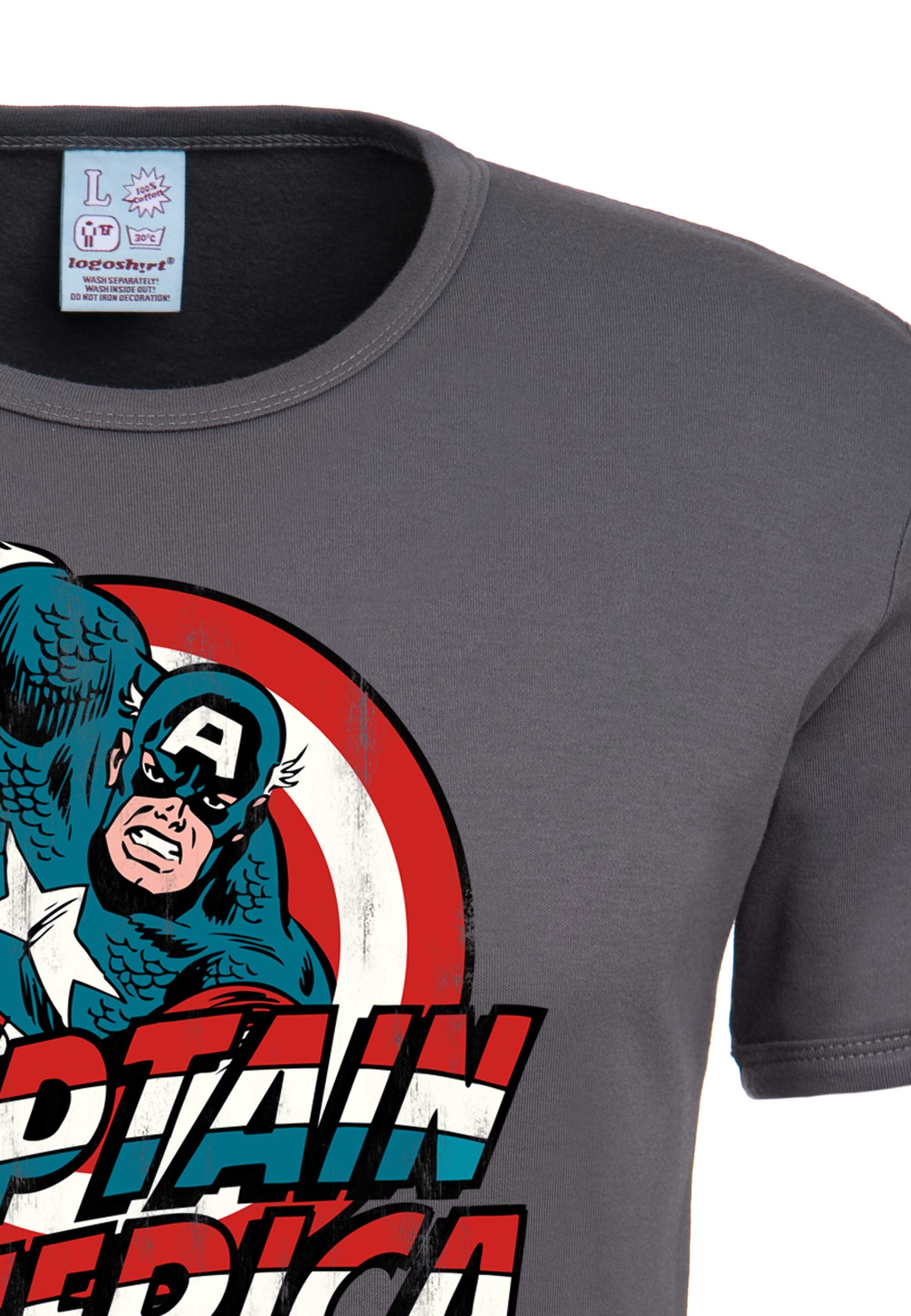 LOGOSHIRT T-Shirt »Captain America«, mit lizenzierten Originaldesign