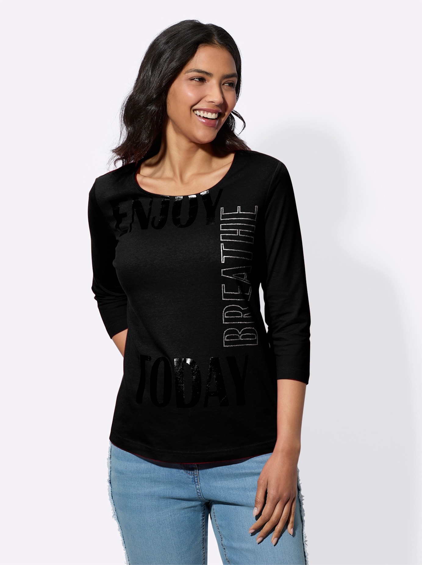 Classic Basics Rundhalsshirt "3/4-Arm-Shirt", (1 tlg.) günstig online kaufen