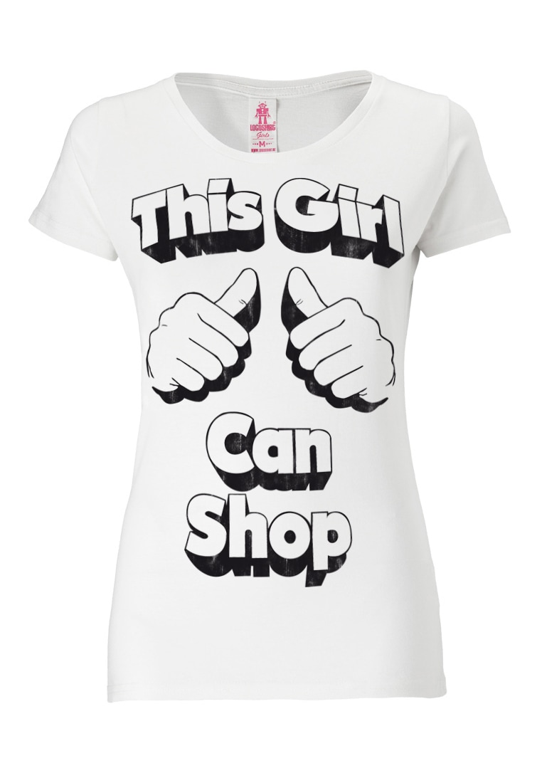 LOGOSHIRT T-Shirt »This Girl Can Shop«, mit witzigem Statement-Print