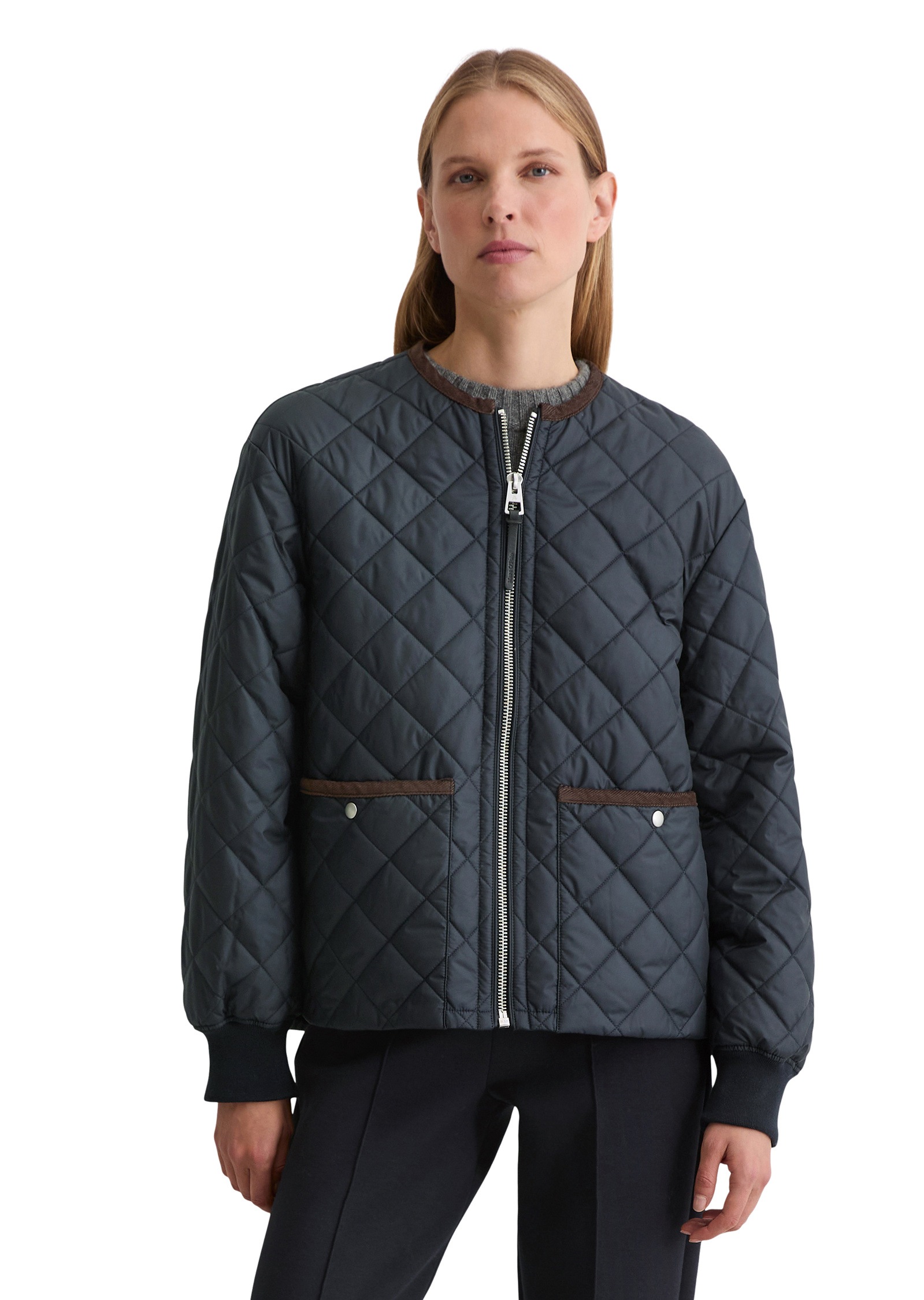 MARC O'POLO Damen Outdoorjacke "aus recyceltem Polyester"deep night blau, Gr. 38, unifarben, Obermaterial: 100% Polyester; Füllung: 100% Polyester;