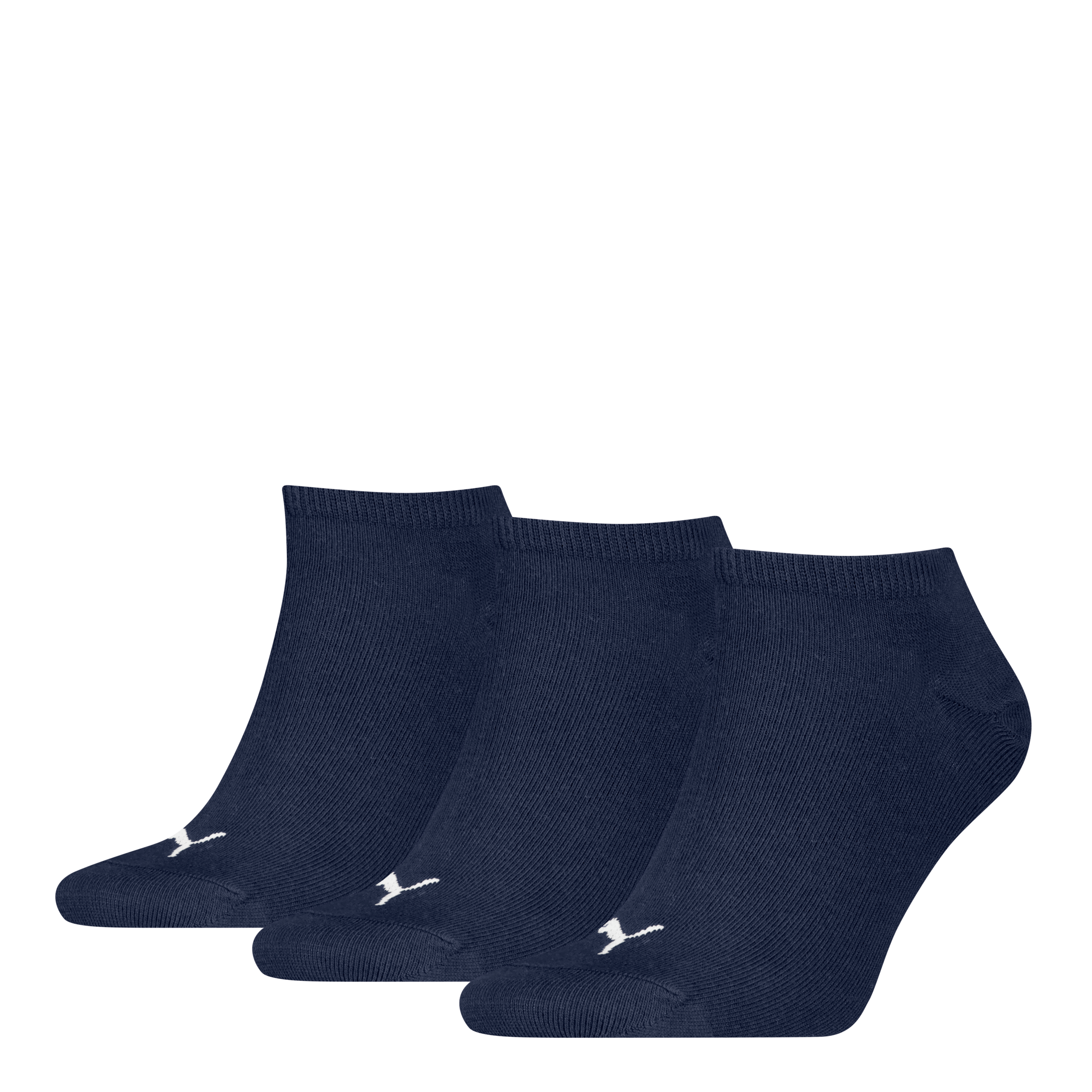 PUMA Herren Sneakersocken "PUMA UNISEX SNEAKER PLAIN 3P", Gr. 47, blau, Baumwollmischung, Socken, mit kleinem Logo