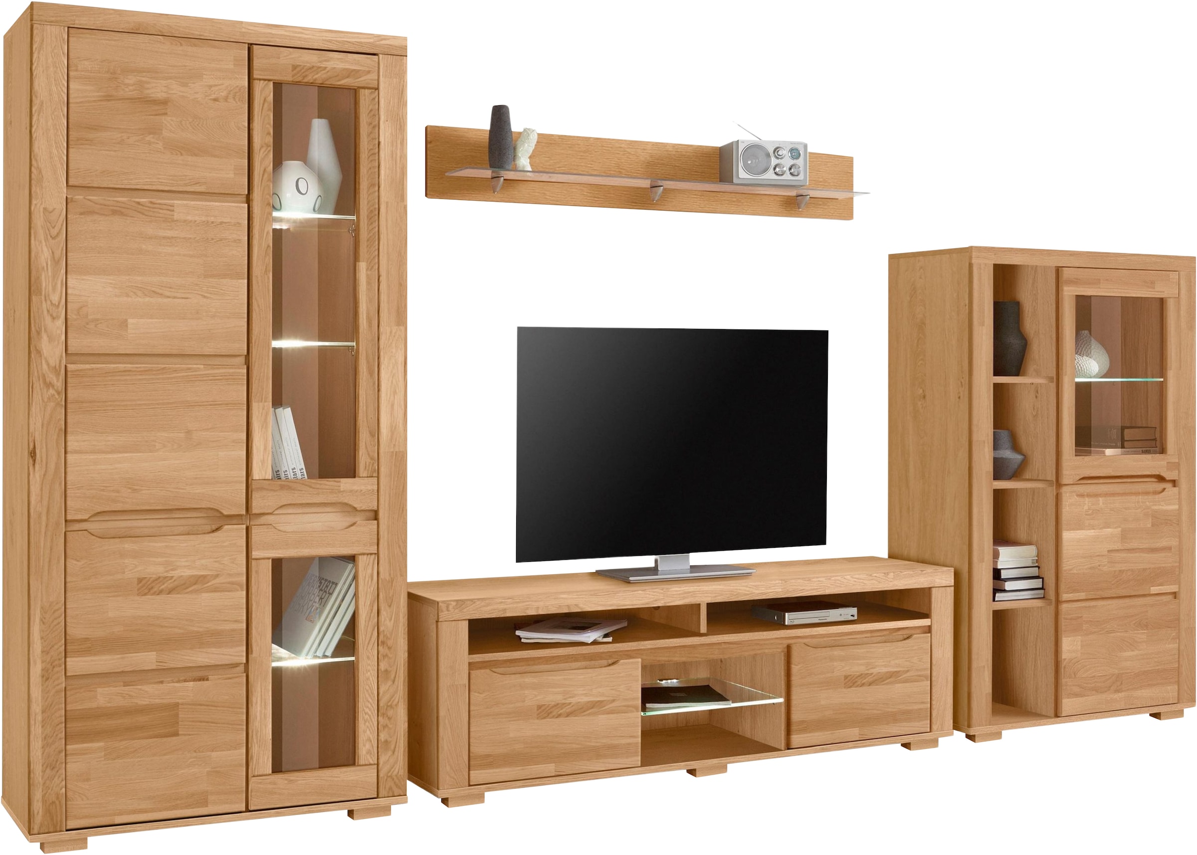Home affaire Wohnwand »Denis«, (Set, 4 St.), teilmassives Holz