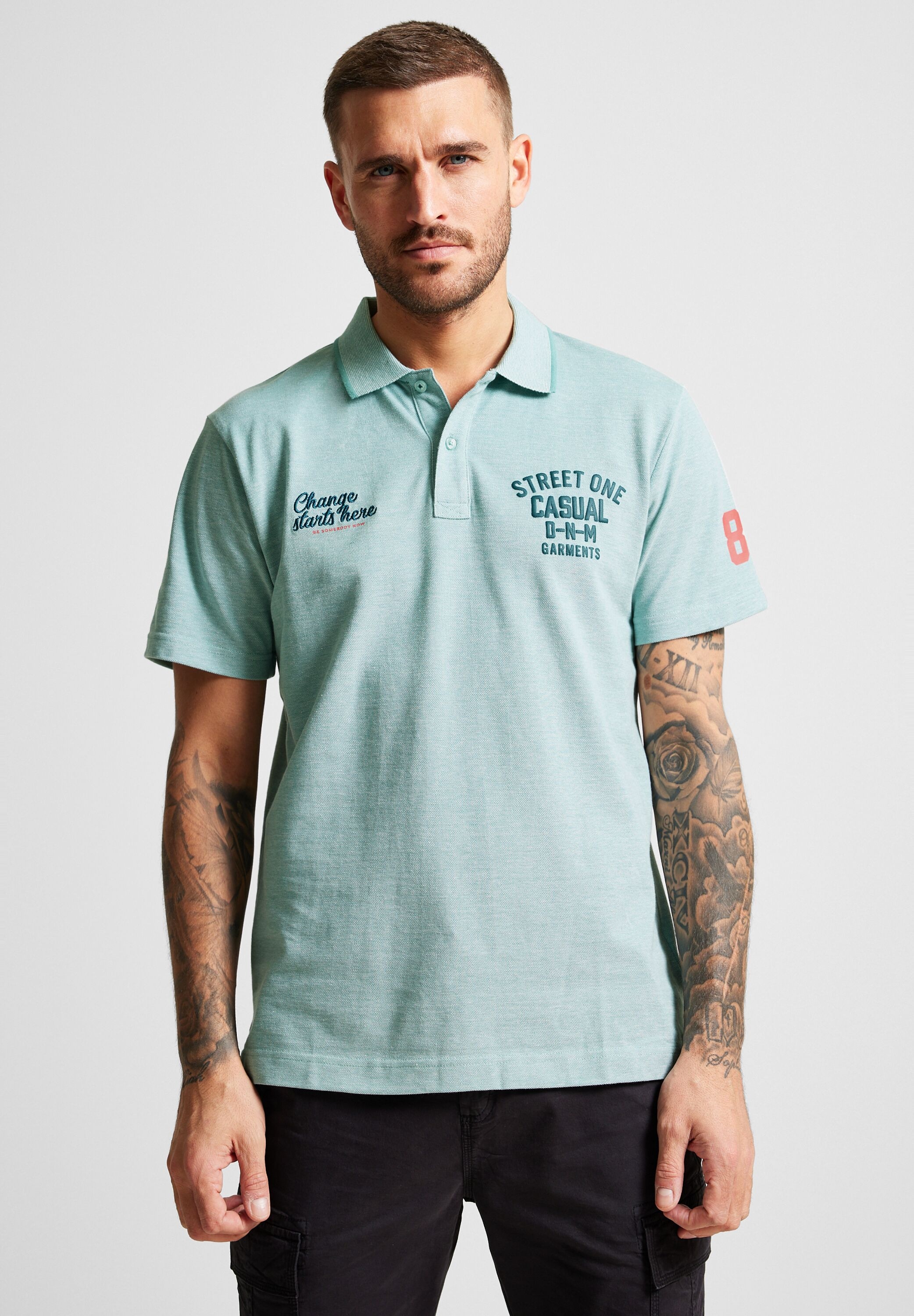 STREET ONE MEN Poloshirt, in Unifarbe