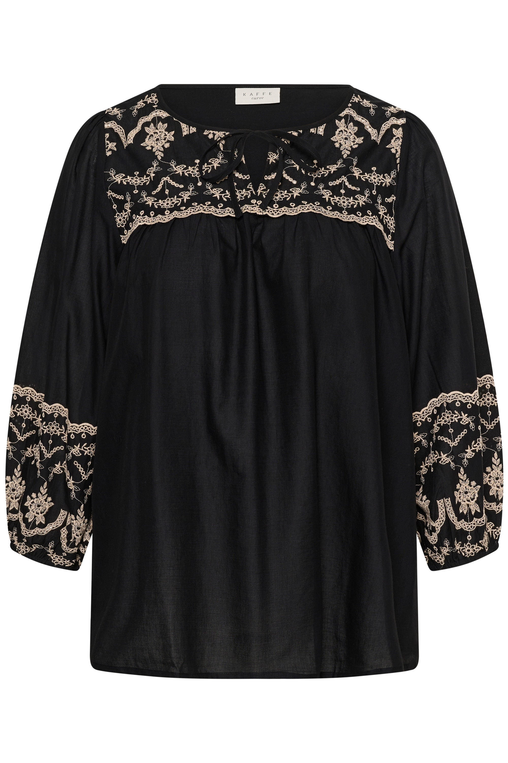 KAFFE Curve Langarmbluse "Damen Langarm-Bluse KCkit"