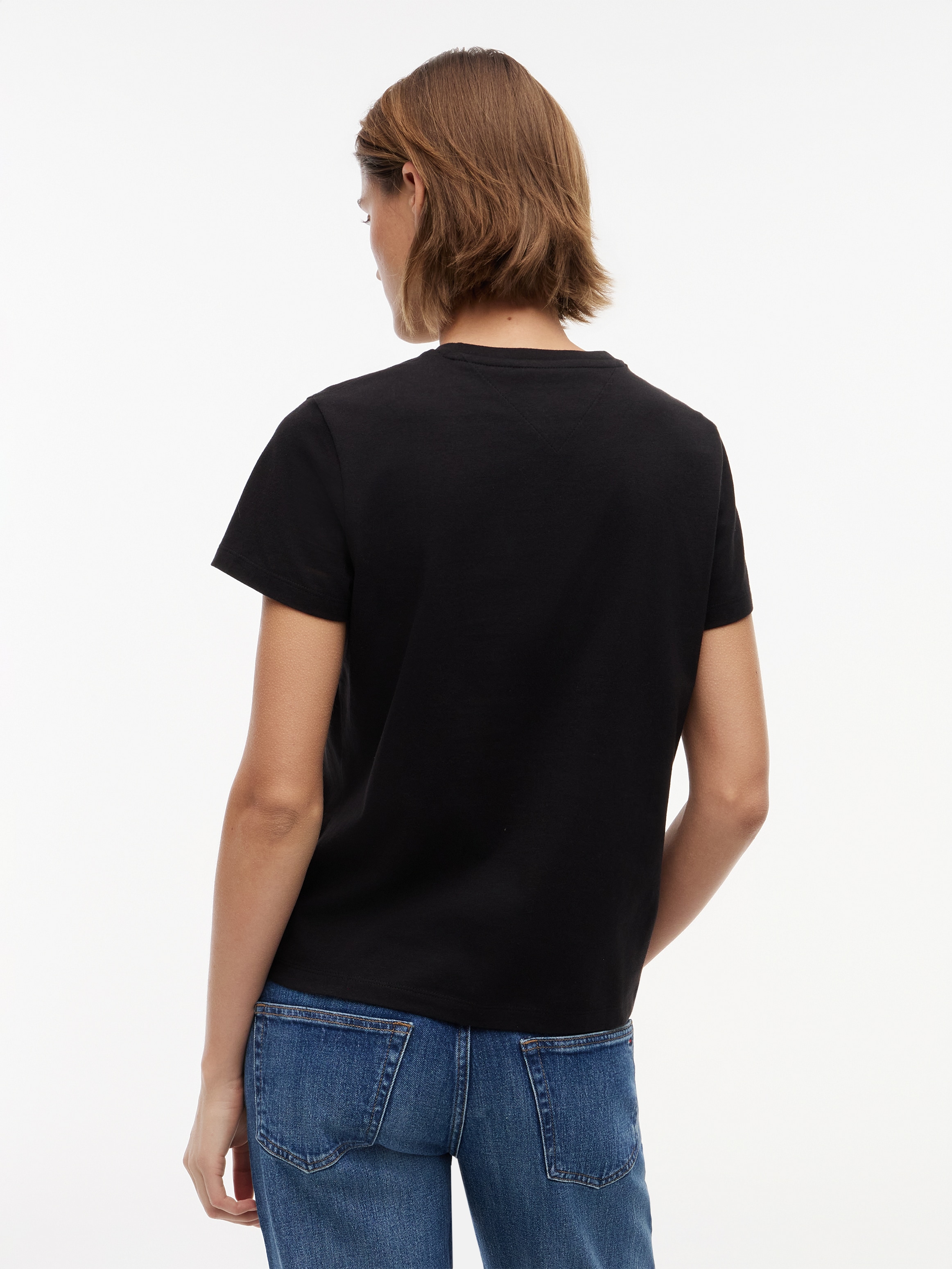 Tommy Jeans Kurzarmshirt »TJW REG US LINEAR SS TEE« Baumwollmischung, regular fit, Logo