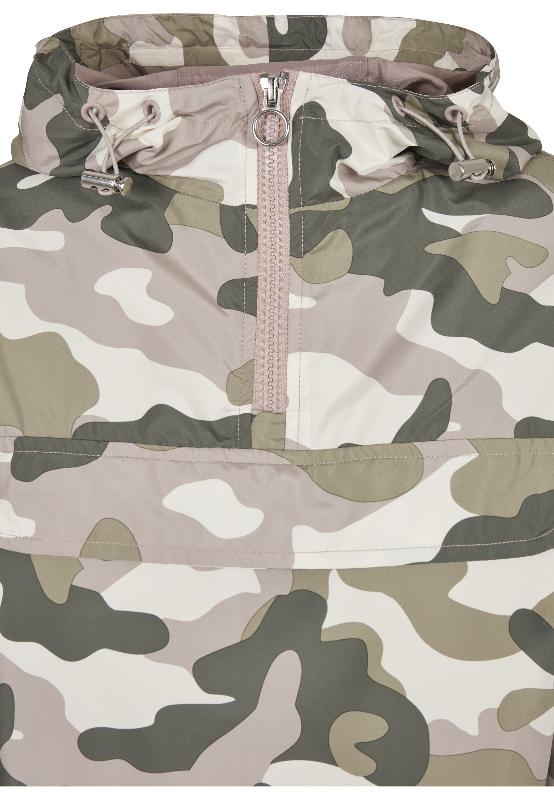 URBAN CLASSICS Funktionsmantel »Urban Classics Damen Ladies Camo Pull Over Jacket«