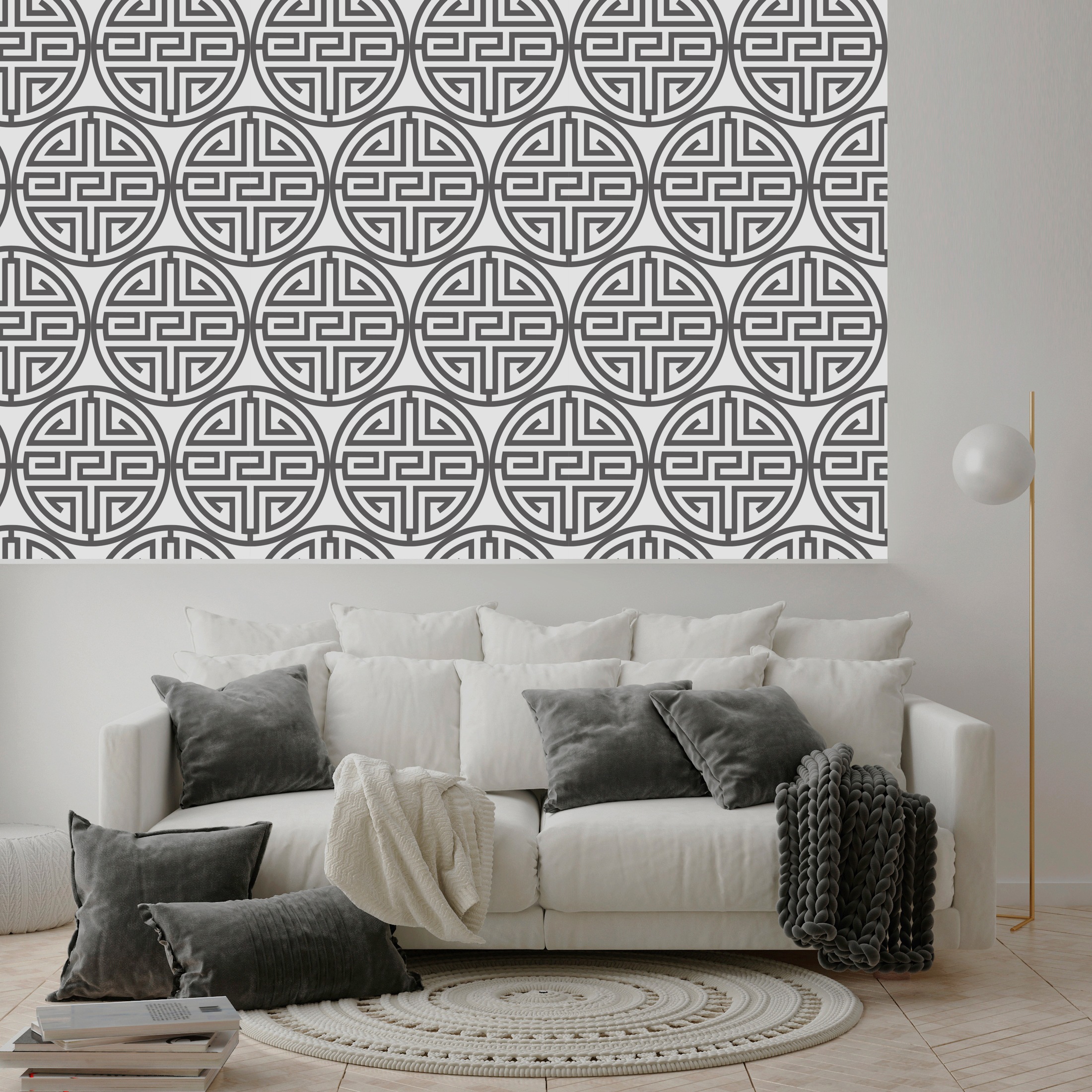 queence Vinyltapete »Martha«, gemustert-Farbverlauf-bedruckt-abstrakt, 90x250cm, selbstklebend, kinderleichte Anbringung, Sticker