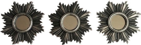 Myflair Möbel & Accessoires Dekospiegel "3tlg. Spiegelset", (Set, 3 St.), Wandspiegel, Wanddeko, schwarz, rund, Ø 25 cm,