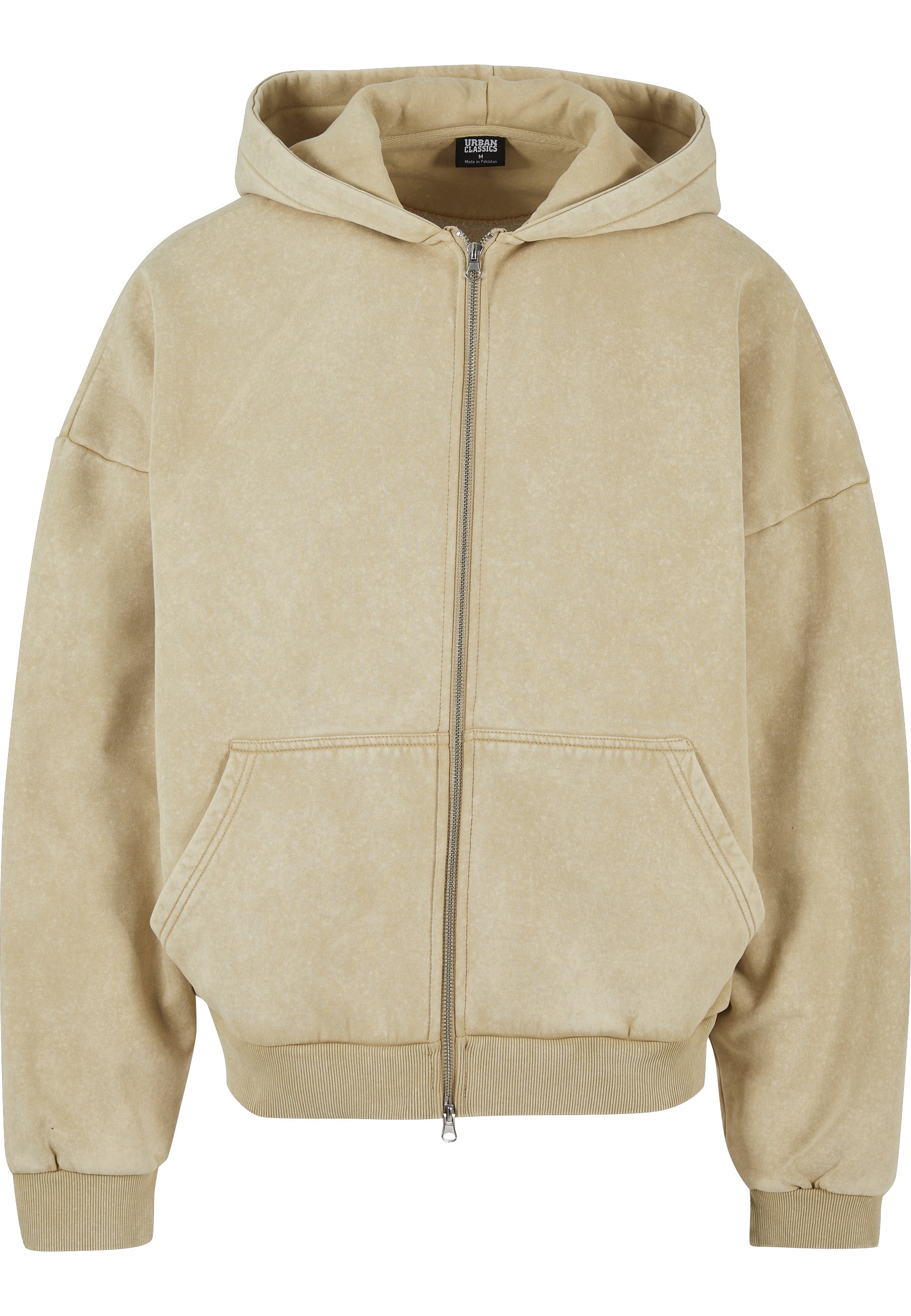URBAN CLASSICS Neopren-Hoodie "Urban Classics Herren Heavy Stone Washed 90s Zip Hoodie" 1 Stk.