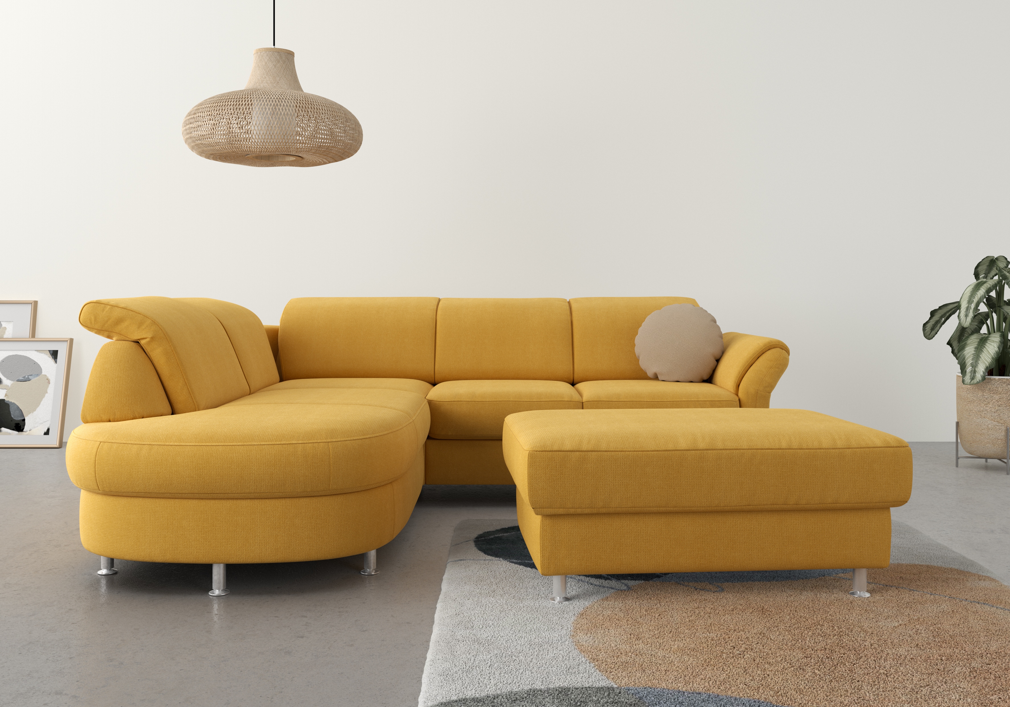 sit&more Ecksofa "Apulia L-Form" wahlweise Schlaffunktion, Bettkasten und Kopf- und Armteilverstellung