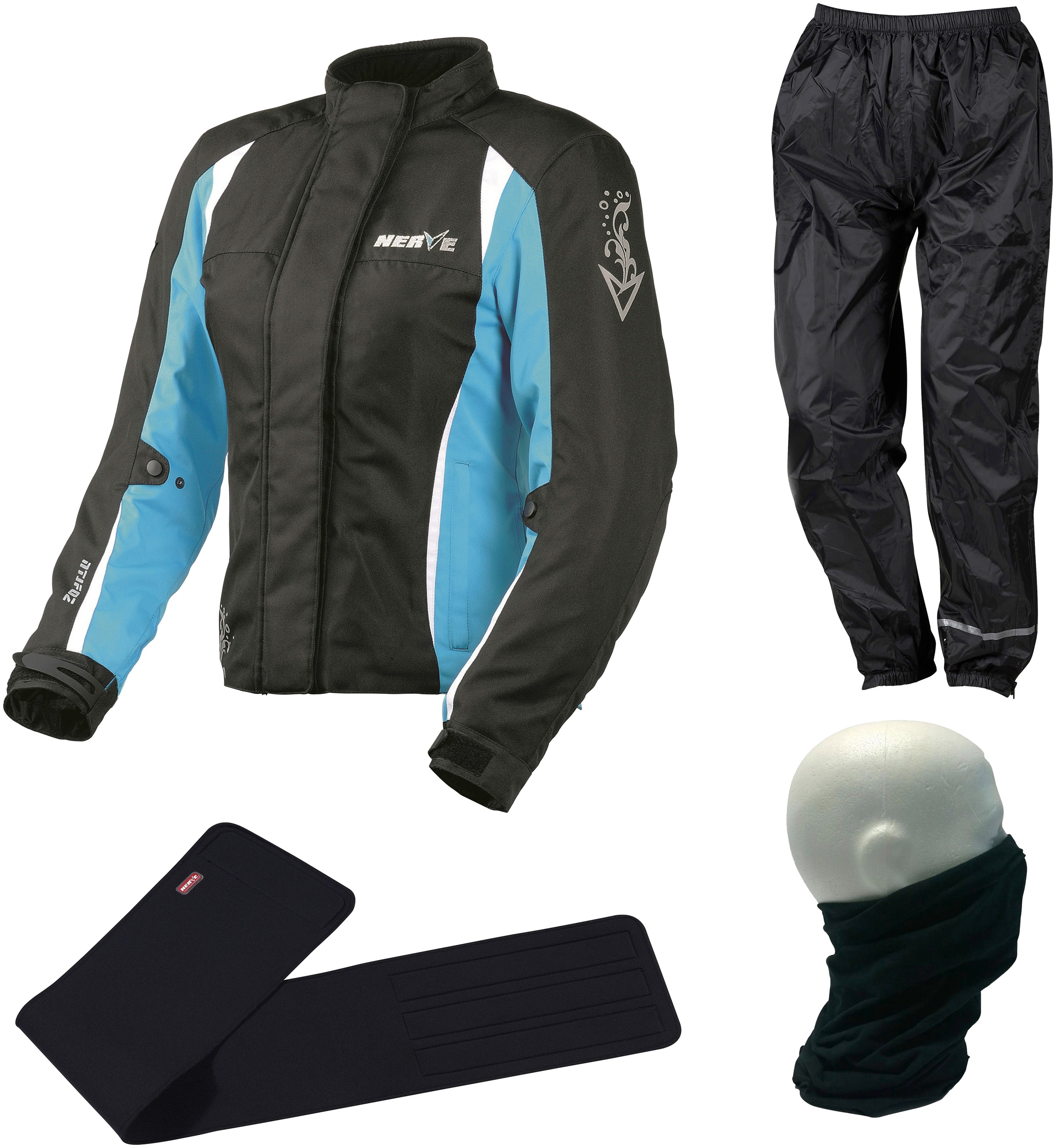 NERVE Motorradkombi, 44, N-Gr, schwarz, Overalls