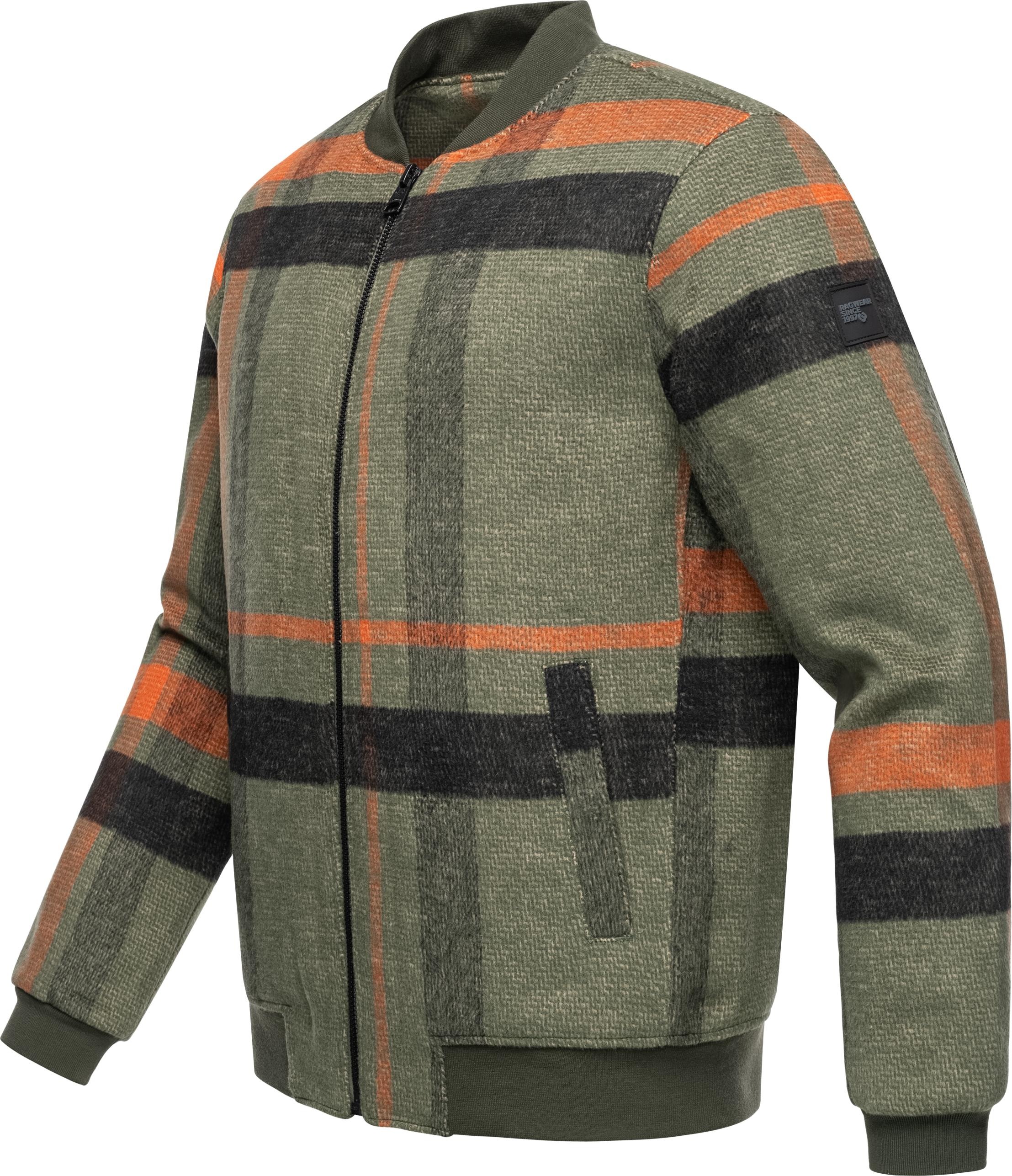 Ragwear Outdoorjacke »Merrbo Check«, ohne Kapuze, Warme Herren Übergangsjacke mit Rippkragen