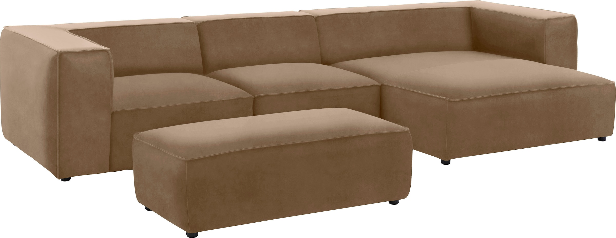 W.SCHILLIG Ecksofa »around-the-block«, mit eleganter Biese, mit Federkern, Breite 341 cm