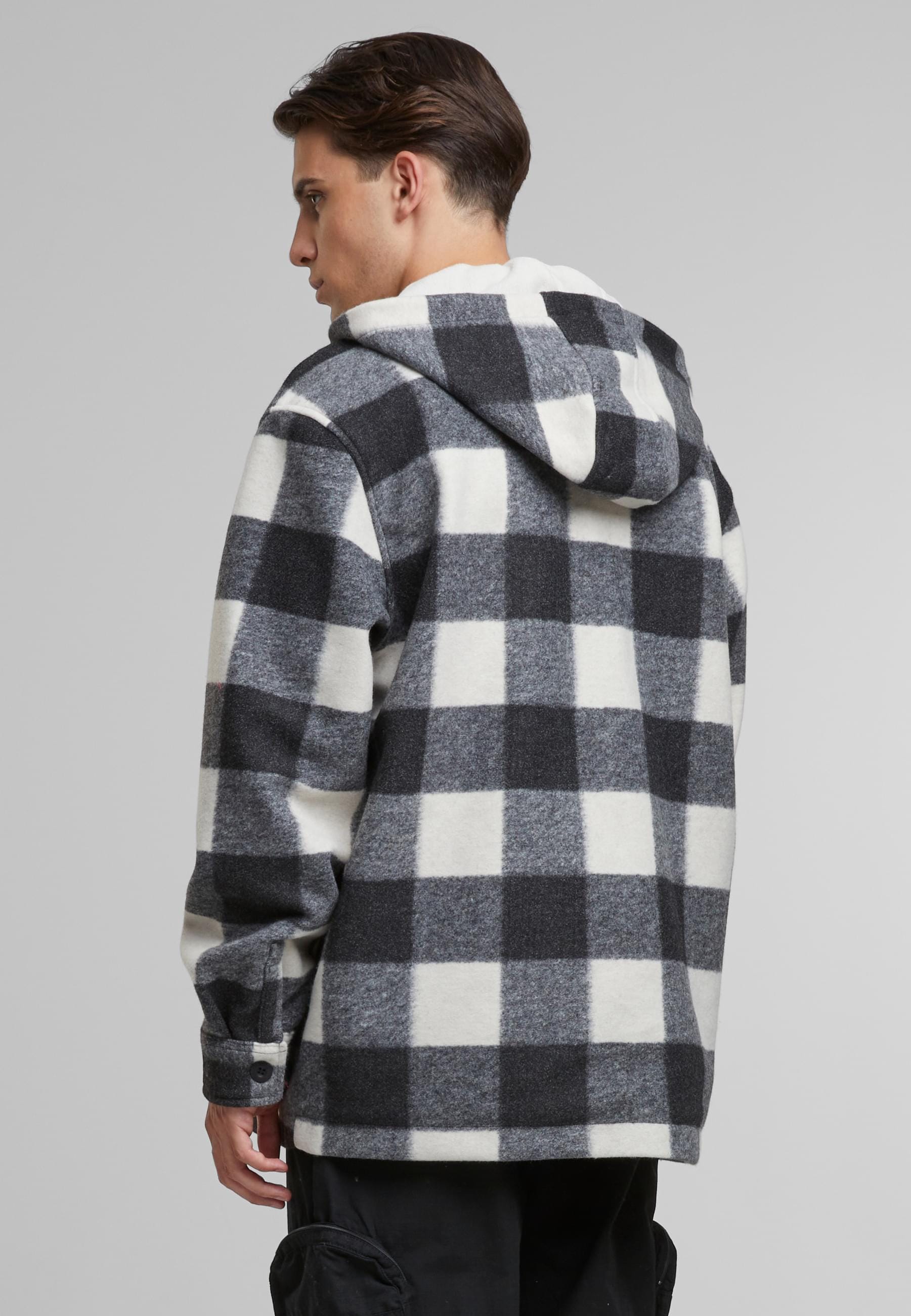 URBAN CLASSICS Allwetterjacke »Urban Classics Big Check Jacket With Hood«, (1 St.), mit Kapuze