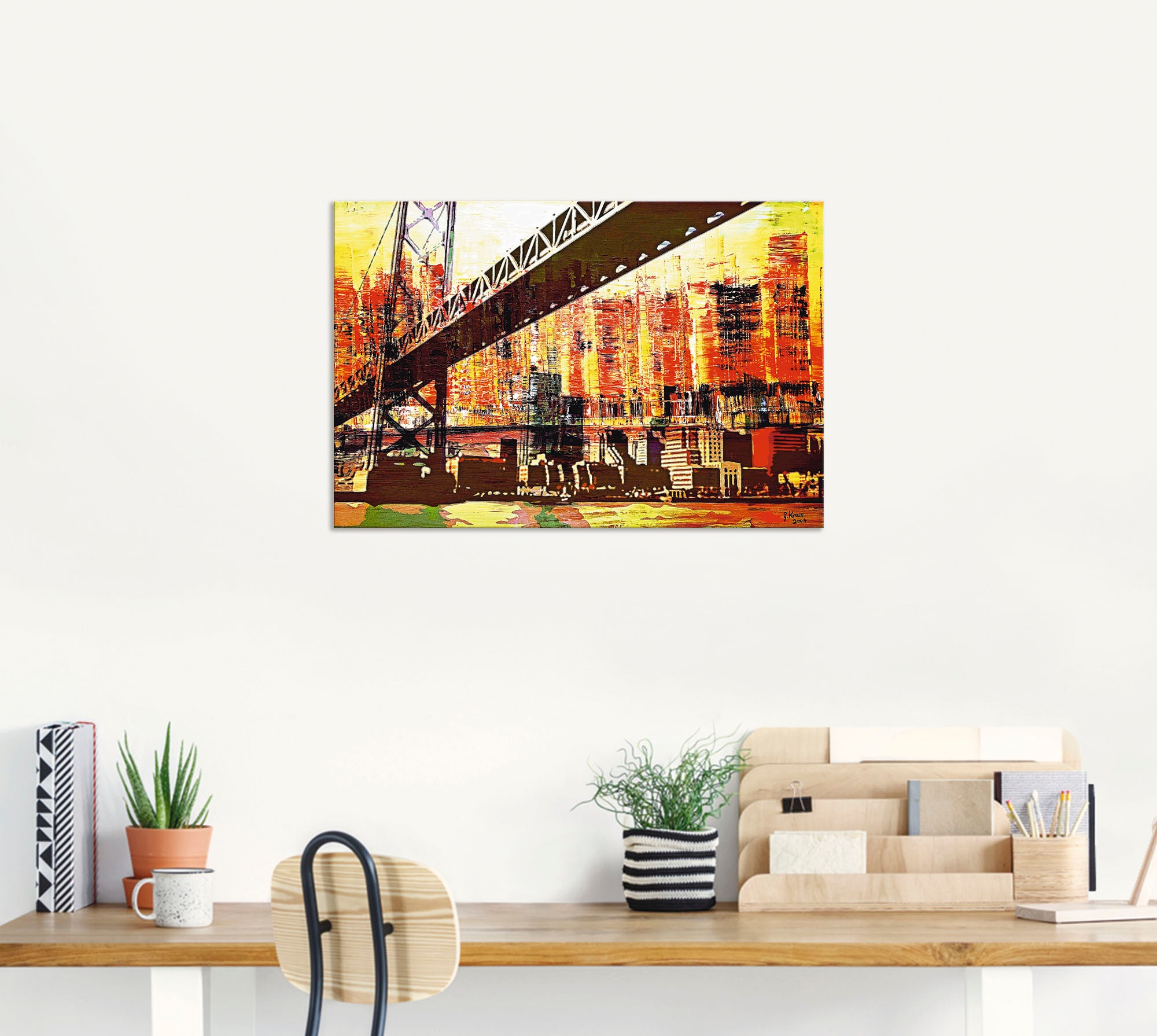 Artland Wandbild »San Francisco mit Oakland Bay Bridge«, Amerika, (1 St.), als Alubild, Leinwandbild, Wandaufkleber oder Poster in versch. Größen