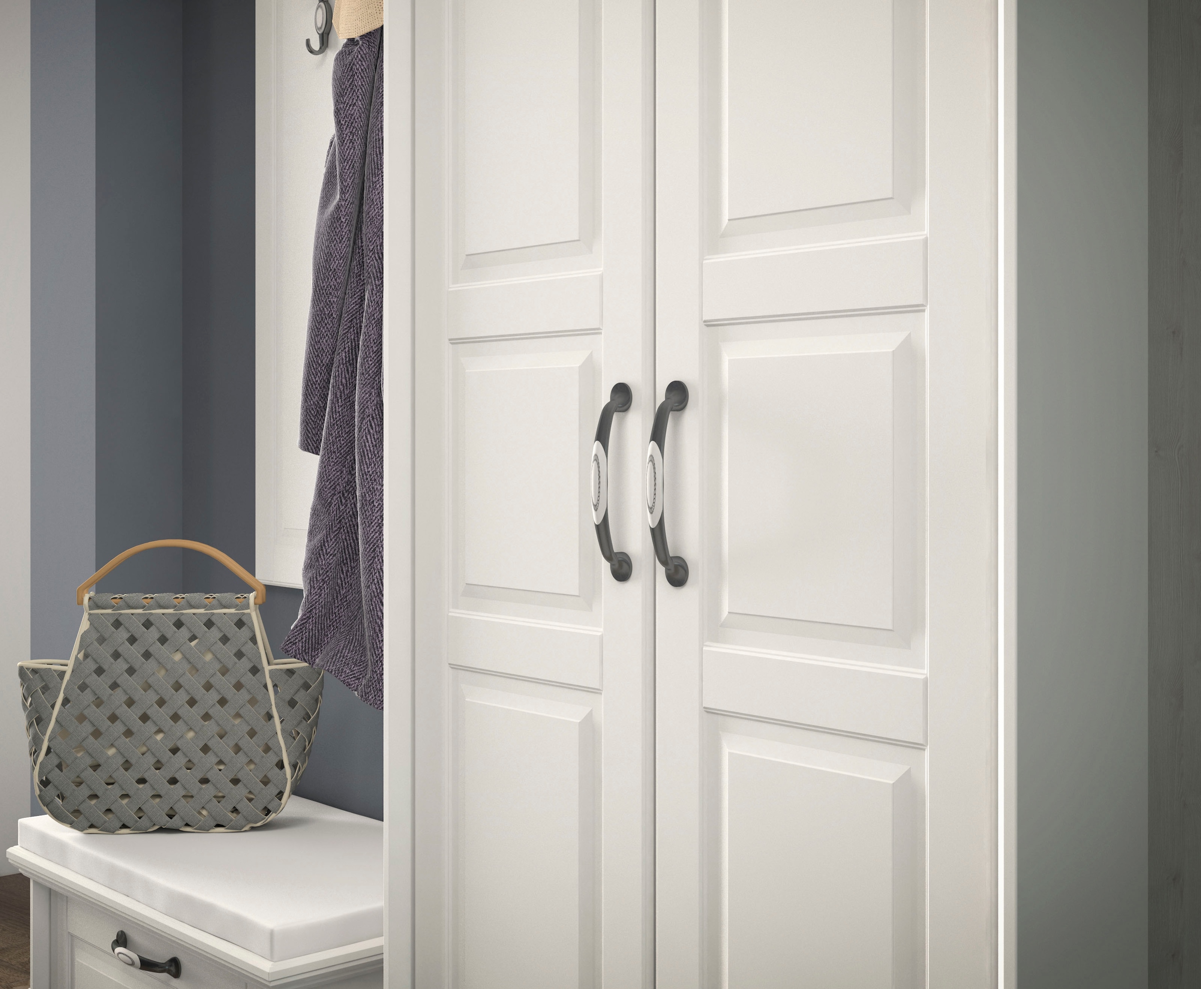 Home affaire Garderobenschrank »Evergreen«, UV | und BAUR Soft-Close- lackiert, mit ausziehbarer Kleiderstange Funktion