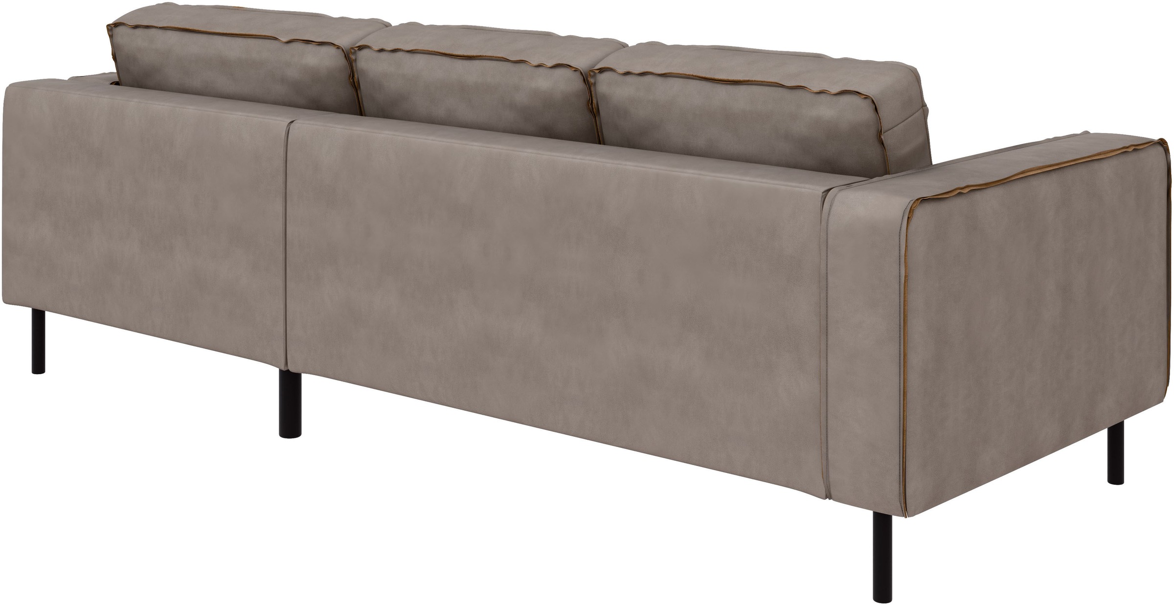 Places of Style Ecksofa »Watkins, wahlweise mit Schlaffunktion/Bettkasten, moderne offene Naht«, Recamiere beidseitig montierbar, L-Form, Breite 232 cm