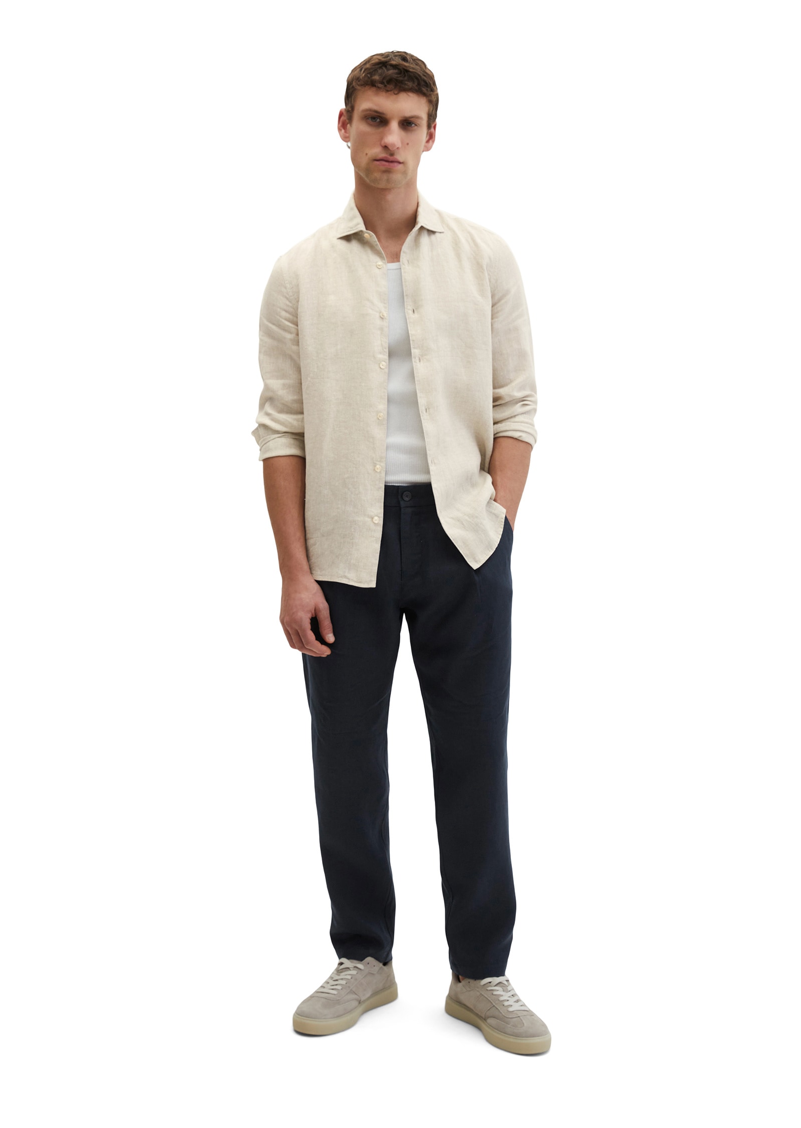 Marc O'Polo Langarmhemd »aus feinem Leinen-Chambray«