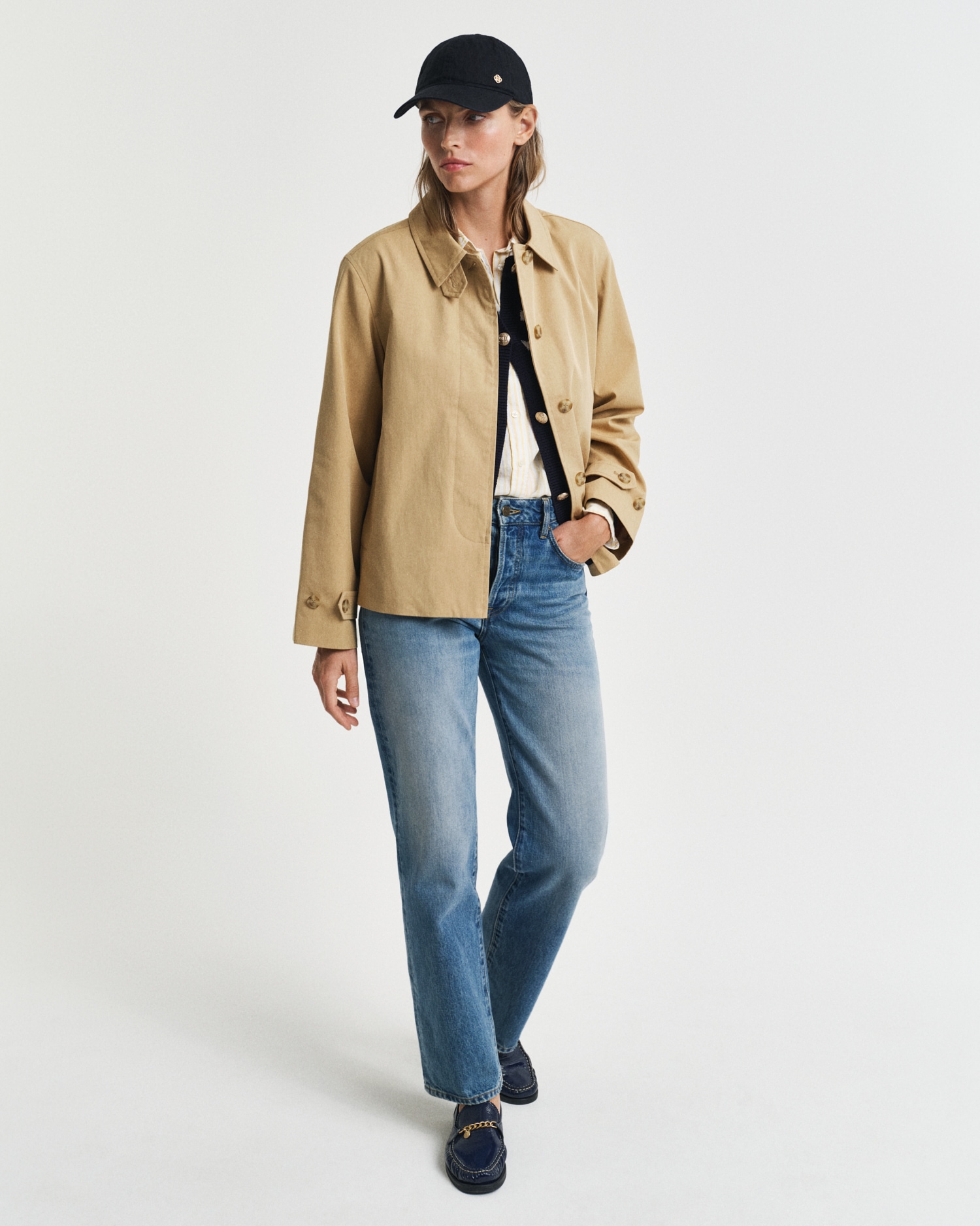Gant Kurzmantel »SHORT COTTON CAR COAT«, mit leichter A-Linien Silhouette