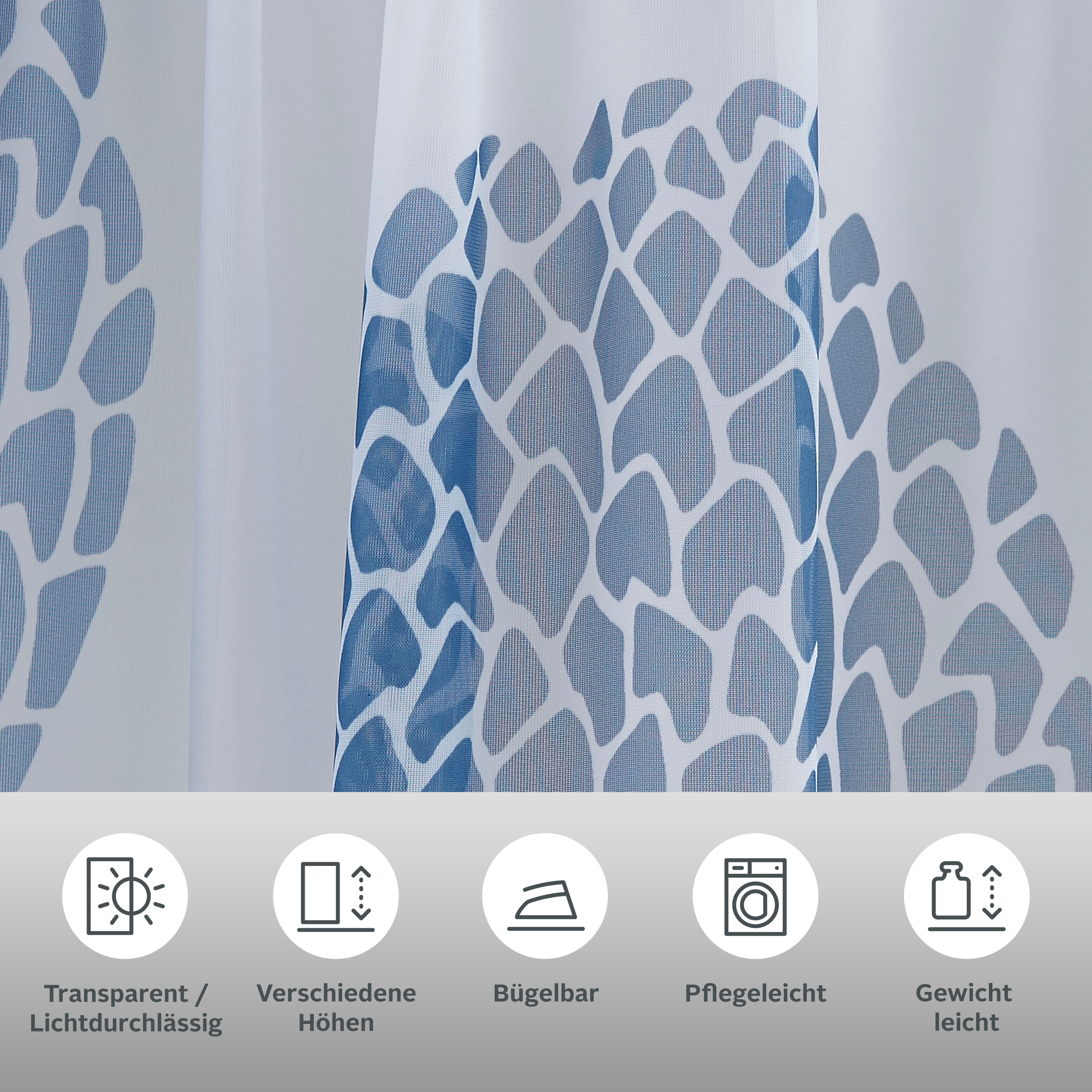 Thumbnail - my home Gardine "Belem" Kräuselband 1 Stk. tlg. 1 bzw. 2 Schals, Vorhang, Fertiggardine, Kreise