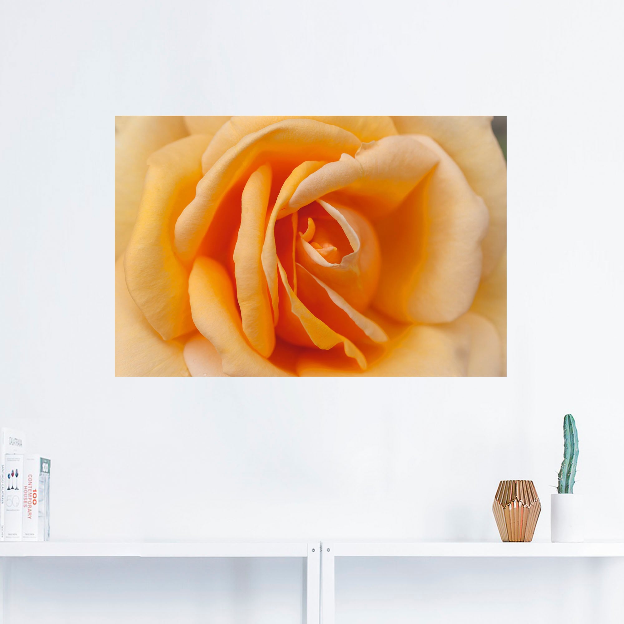 Artland Wandbild »Zarte Rose Orange«, (1 Leinwandbild, | Blumenbilder, versch. in Größen Wandaufkleber Alubild, in als Poster bestellen oder BAUR St.)