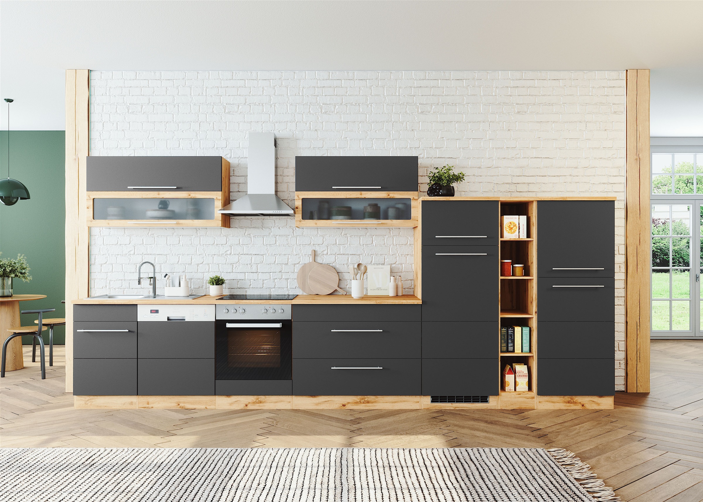 KOCHSTATION Küchenzeile "KS-Wien" Breite 420 cm, wahlweise mit E-Geräten günstig online kaufen