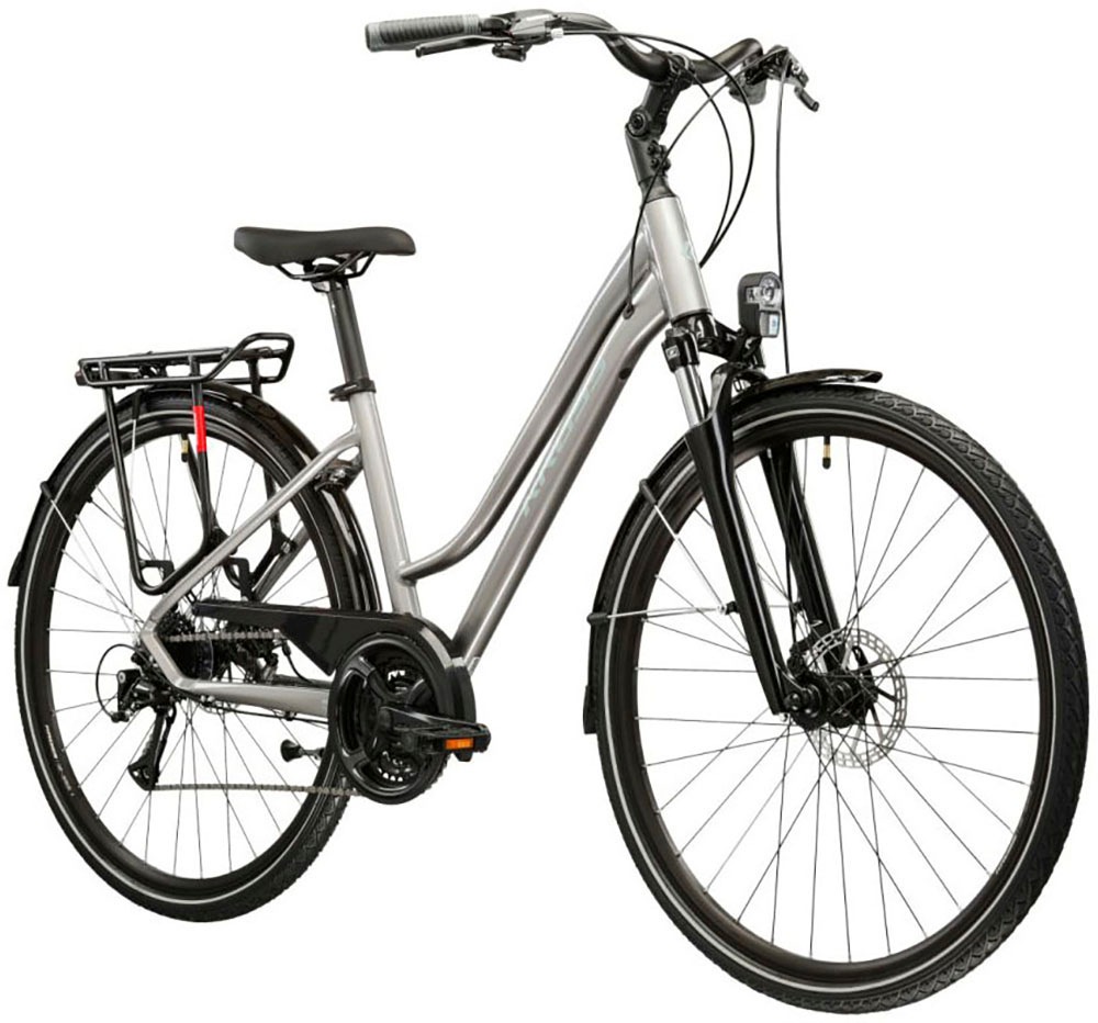 Kross Trekkingrad »Damen-Trekkingrad 28" Trans 3.0 Silberfarben 24 Gänge« 24 Gang Shimano ACERA M3020 Schaltwerk Kettenschaltung