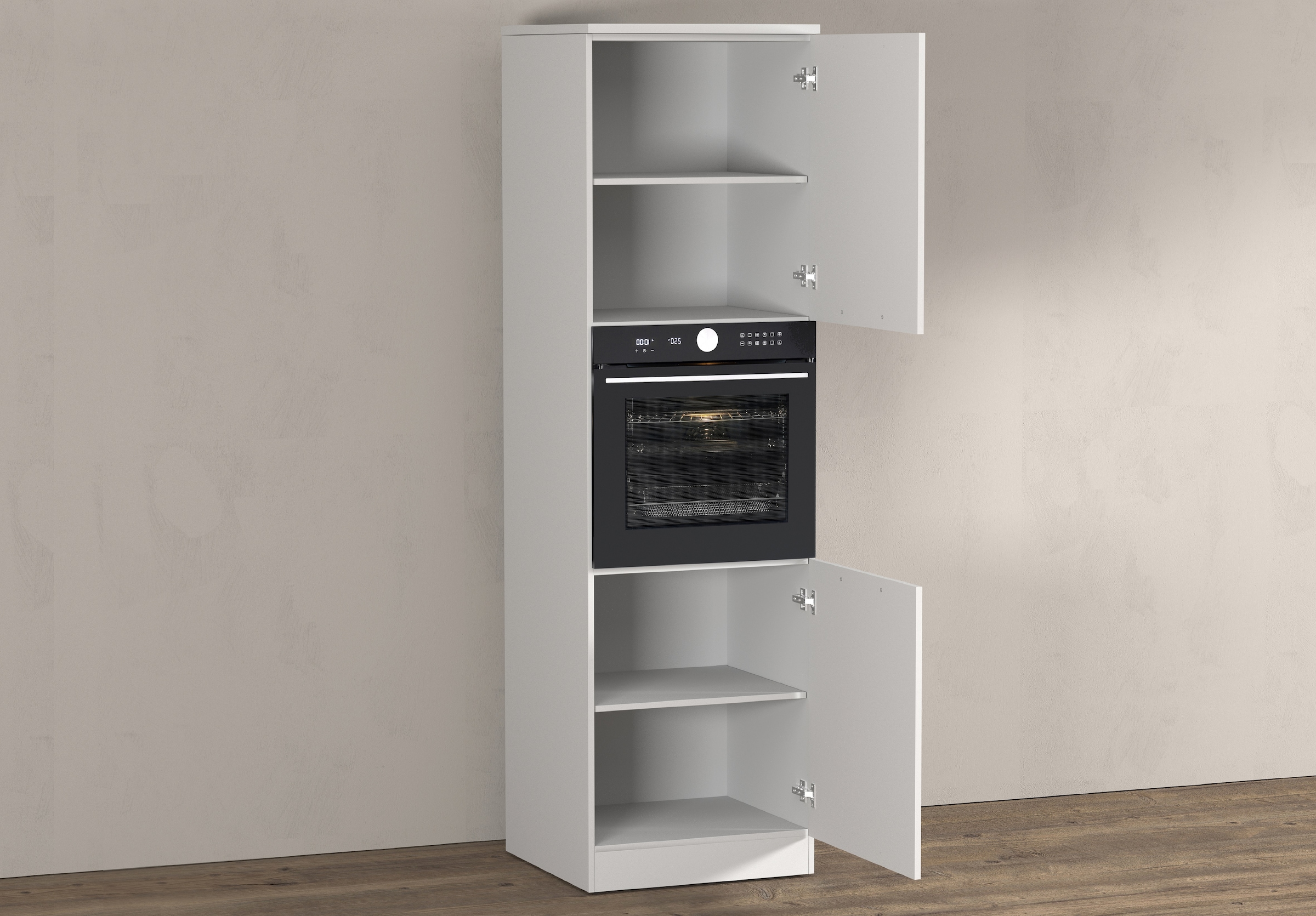 KOCHSTATION Backofenumbauschrank »Luna, Backofenschrank, Backofen-Hochschrank, Made in Italy« B/T/H: 60×60×214,5 cm, Oberplatte mit 25 mm Stärke