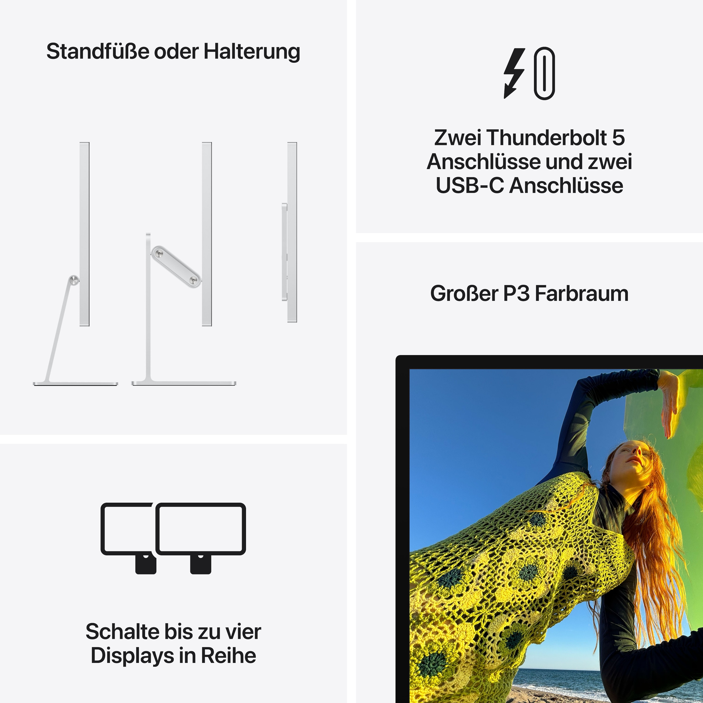 Apple LED-Monitor »Studio Display« 68,29 cm/27 ″  5120 x 2880 px 5K 60 Hz Standard Glas - neigungsverstellbarer Fuß