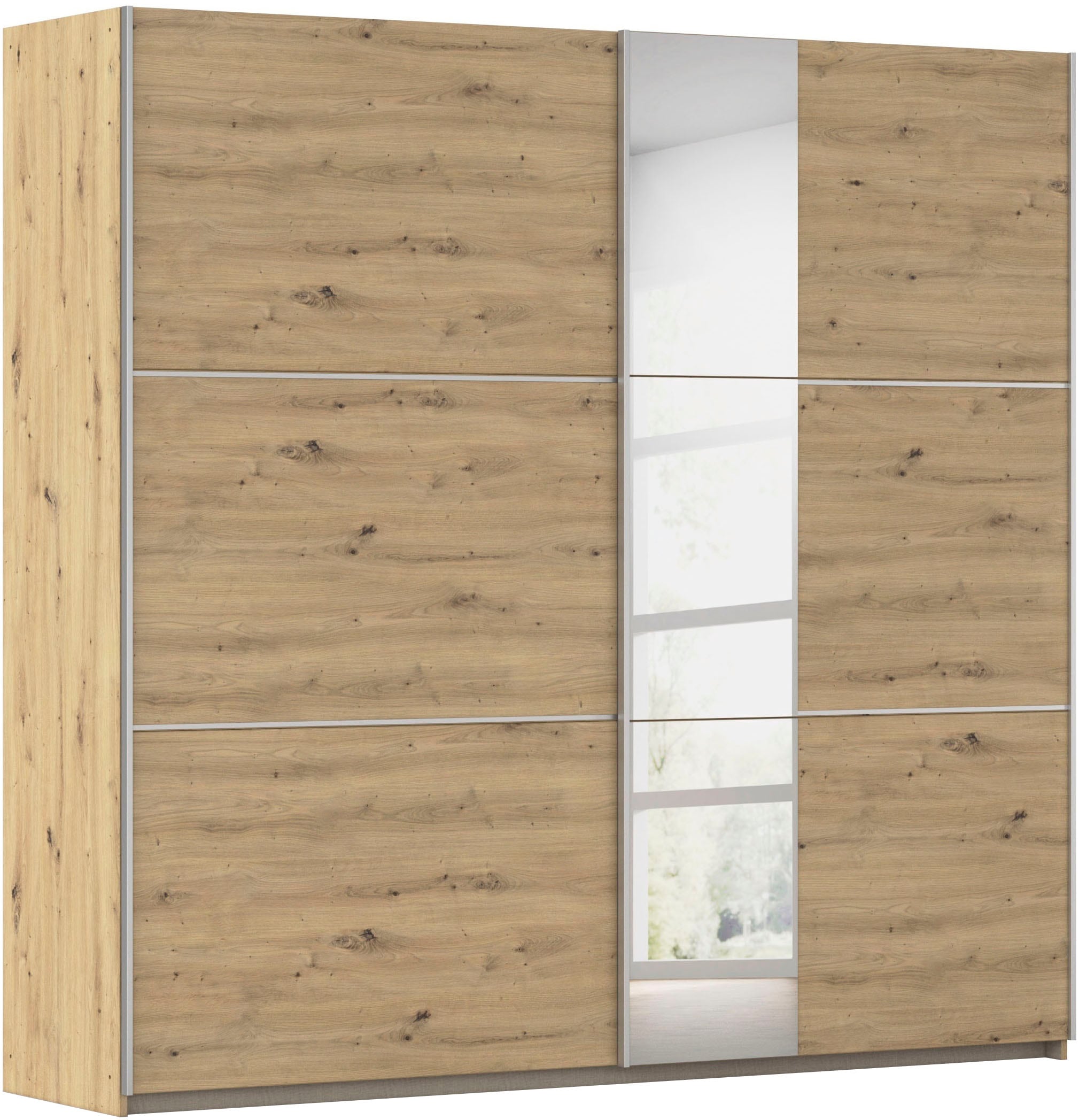 OTTO home Kleiderschrank "Mehrzweckschrank Aktenschrank Möbel Mietswohnung TOPSELLER ASTANA" 3 Ausstattungen BASIC/CLASSIC/PREMIUM (inkl. SOFT-CLOSE-FUNKTION), mit 3 Spiegelelementen, Metallgriffleisten alufarbig MADE IN GERMANY