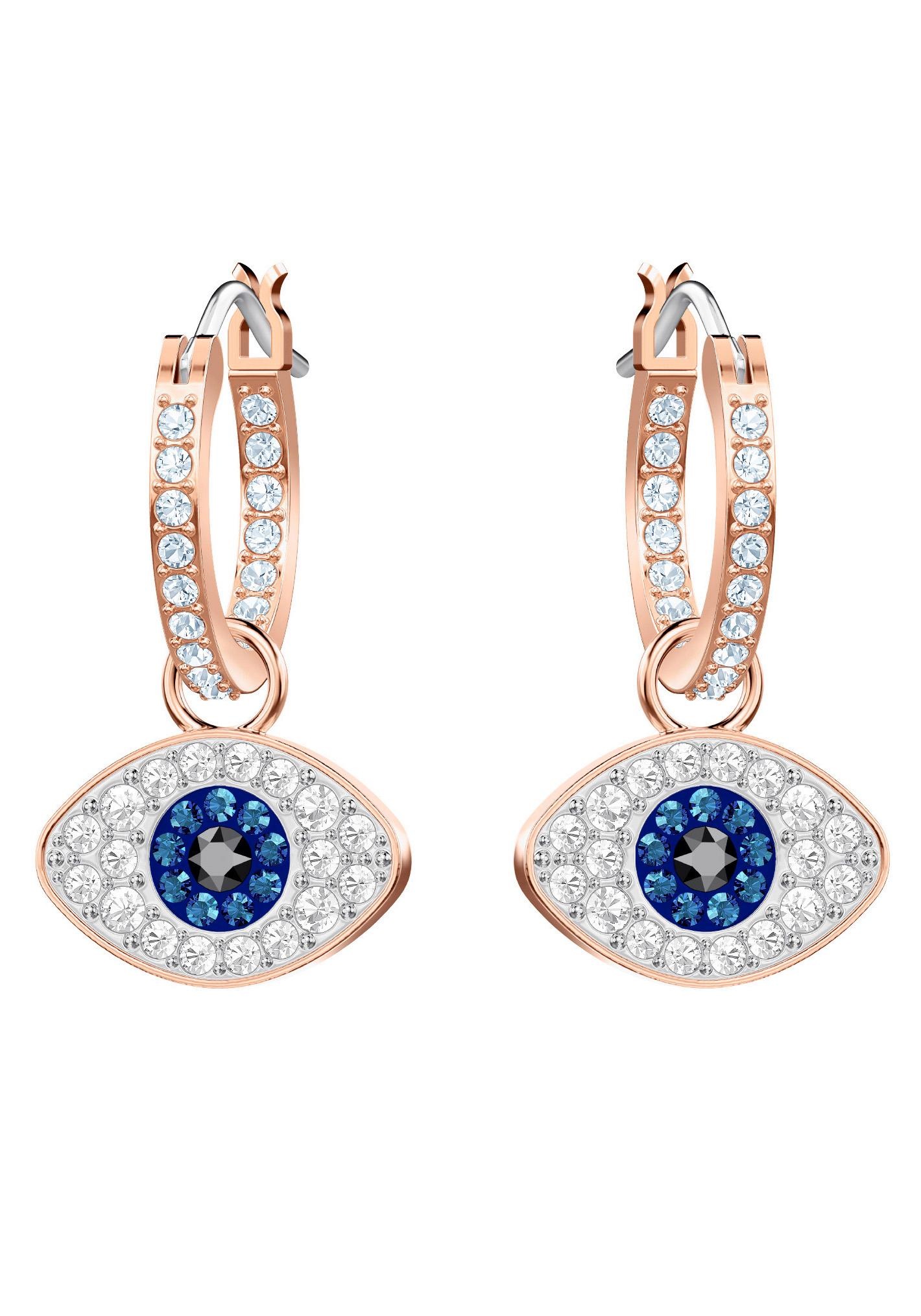 Swarovski Paar Creolen »Symbolica Böser Blick magisches Auge, 5416155, 5692163«, mit Swarovski® Kristall, Einhänger abnehmbar