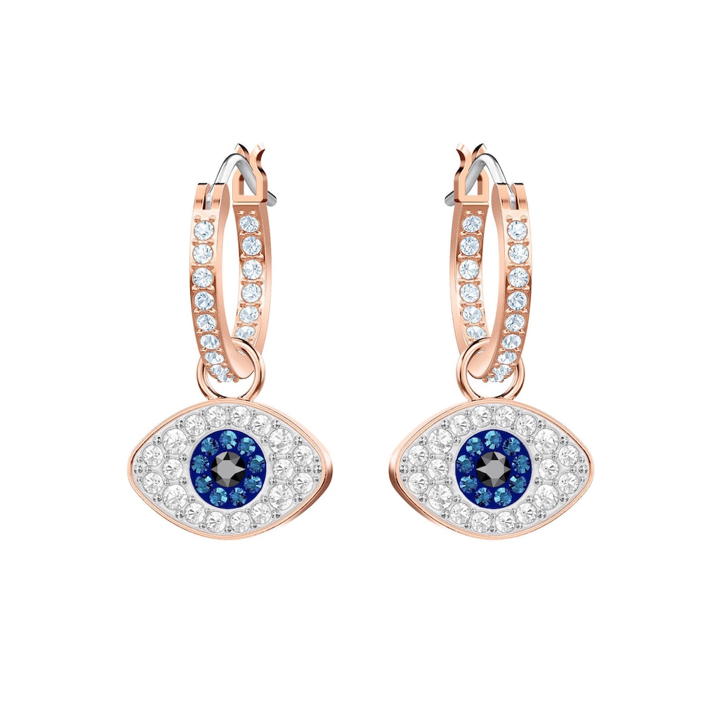 Swarovski Paar Creolen »Duo Evil Eye, mehrfarbig, rosé Vergoldung, 5425857«