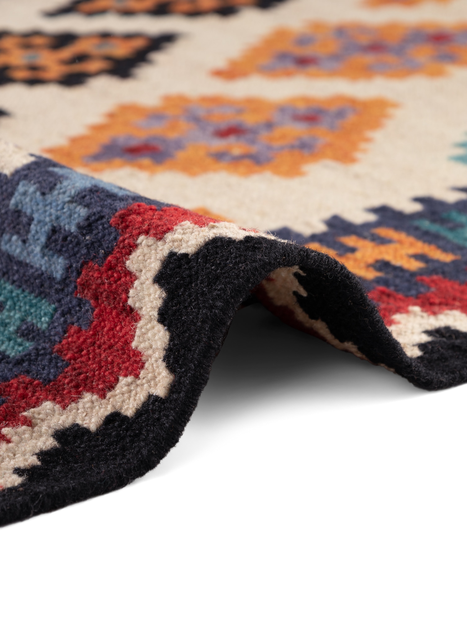 HANSE Home Teppich »Kelim Kian«, rechteckig, 3 mm Höhe, Wolle, Baumwolle, Natur, Handgewebt, orientalisch, Boho, traditionell