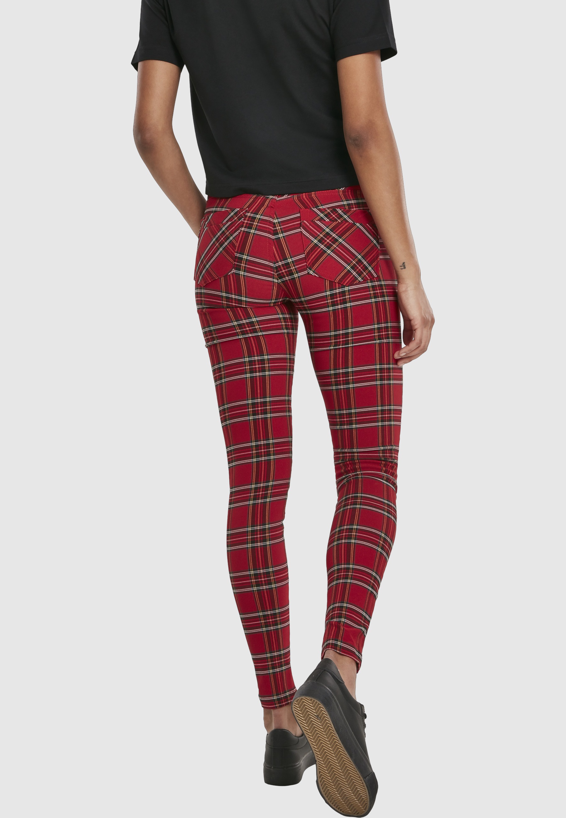 URBAN CLASSICS Stoffhose »Urban Classics Damen Ladies Skinny Tartan Pants«