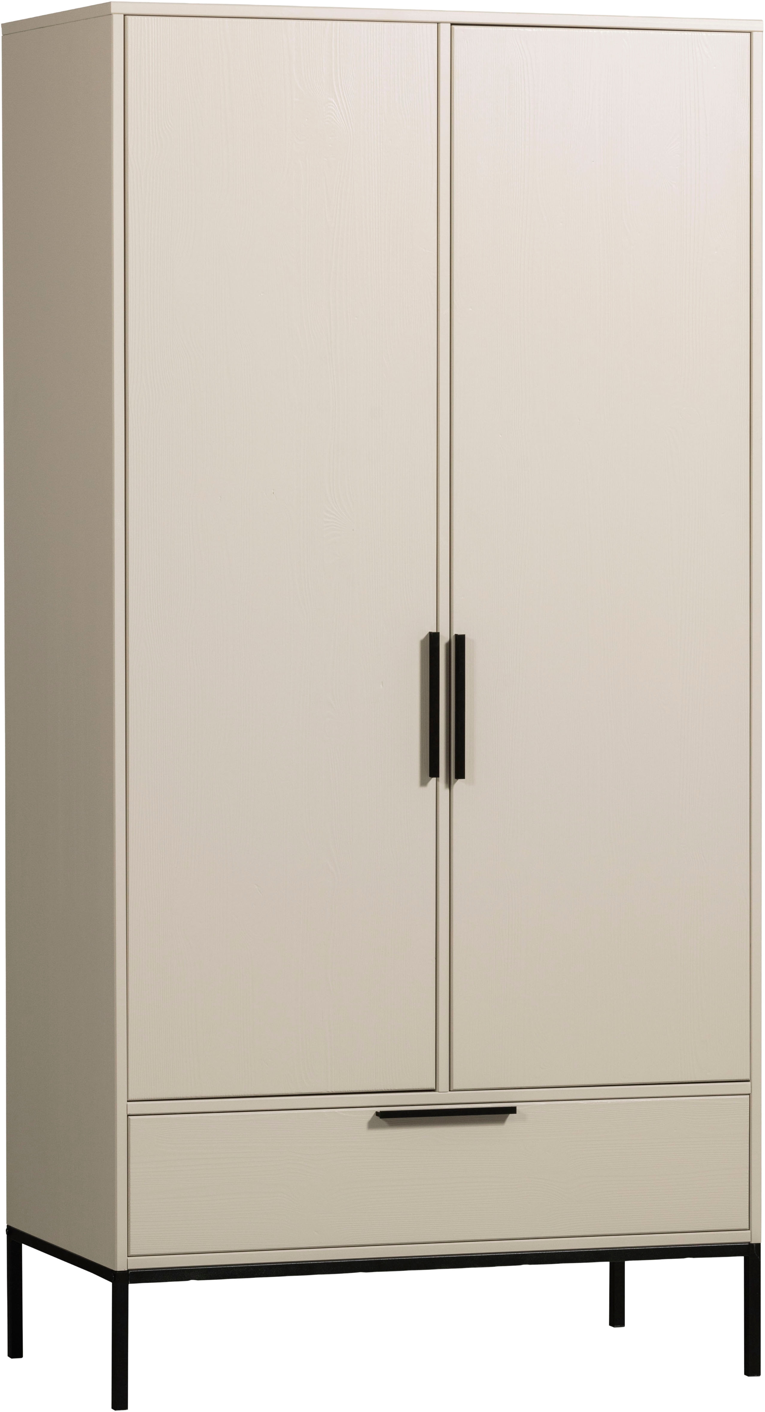 WOOOD Mehrzweckschrank "Adam Garderobenschrank FSC-Kiefer auf Metallgestell B/T/H100/53/200cm" Tragkraft 15 kg pro Boden, Kleiderstange 10 kg, Einfach zu montierbar