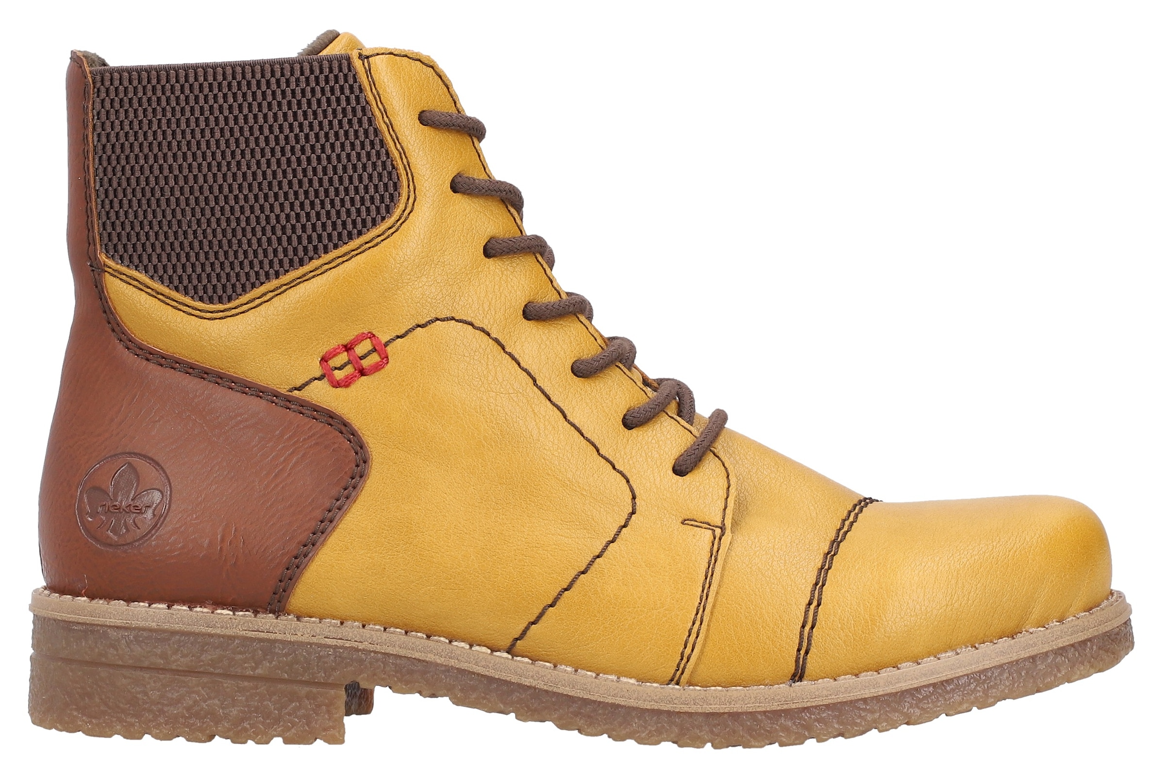 Rieker Schnürstiefelette, Schnürboots, Herbststiefelette, Blockabsatz, mit weicher Innensohle