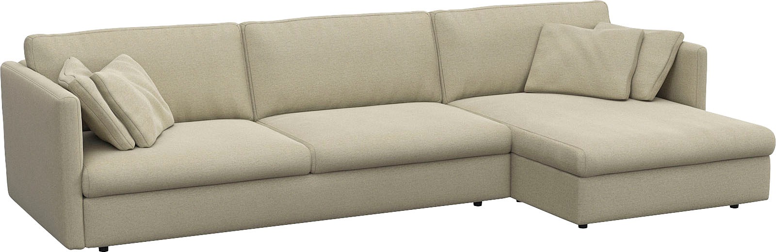 FLEXLUX Ecksofa »Lovane«, Weich & anschmiegsam, große Sitztiefe auf Kaltschaum, Dekokissen inkl.
