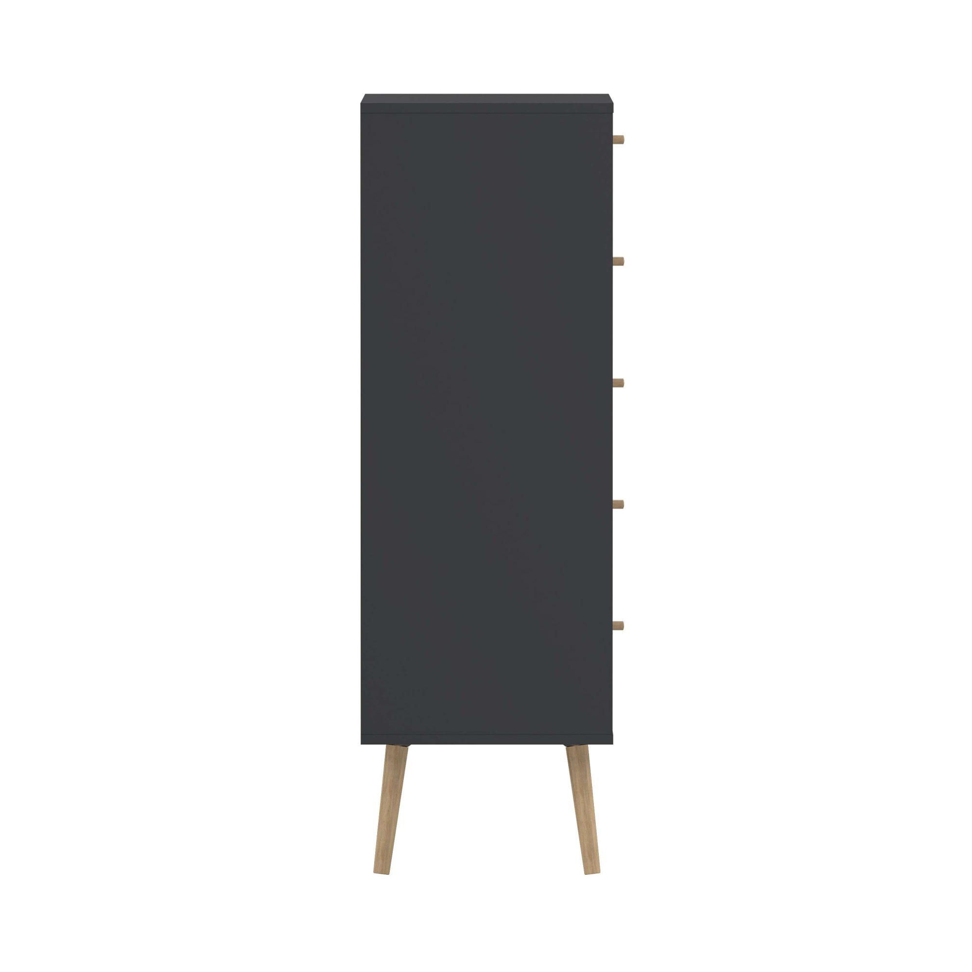 andas Highboard »Bodo, Hochkommode, Aufbewahrung, Stauraum«, mit 5 Schubladen, Beine und Griffe aus Echtholz, Breite 50 cm