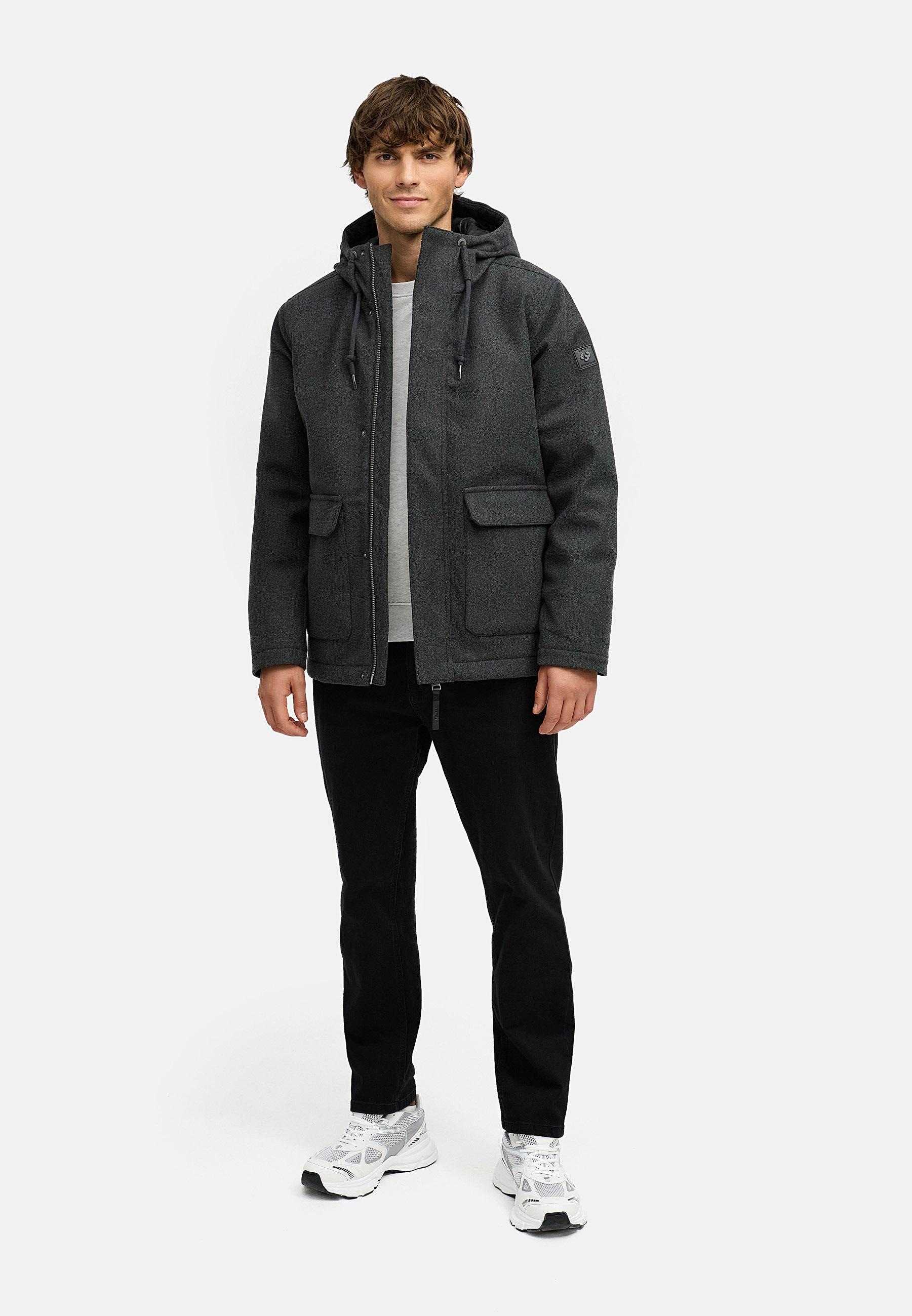 Ragwear Outdoorjacke »Mr Them Felt YOUMODO« mit Kapuze Warmer Herren Wollmantel mit großen Pattentaschen