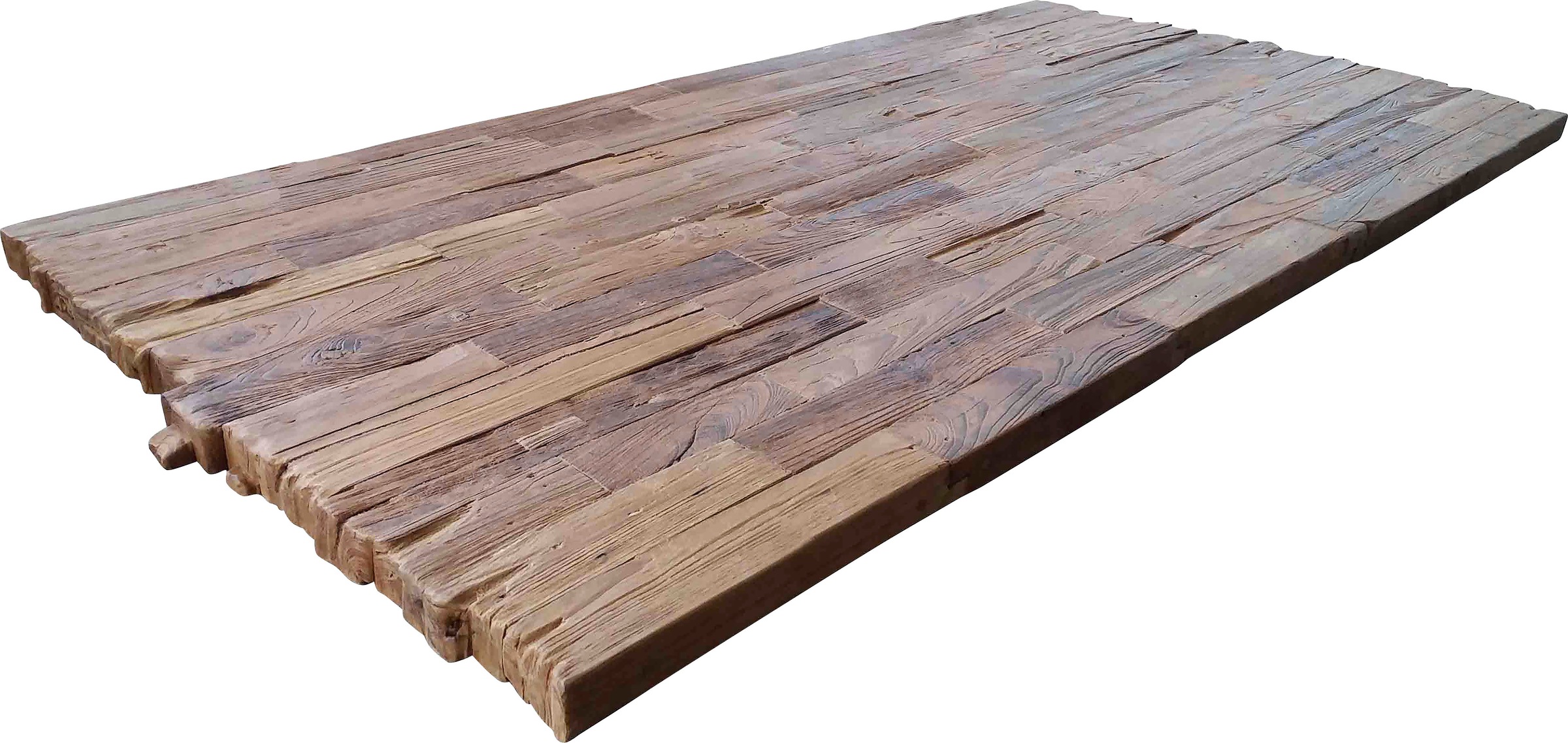 SIT Esstisch "Mantua aus recyceltem Teakholz mit Bruchkante & Metallgestell" 50 mm starke Teakholzplatte mit markanter Bruchkante