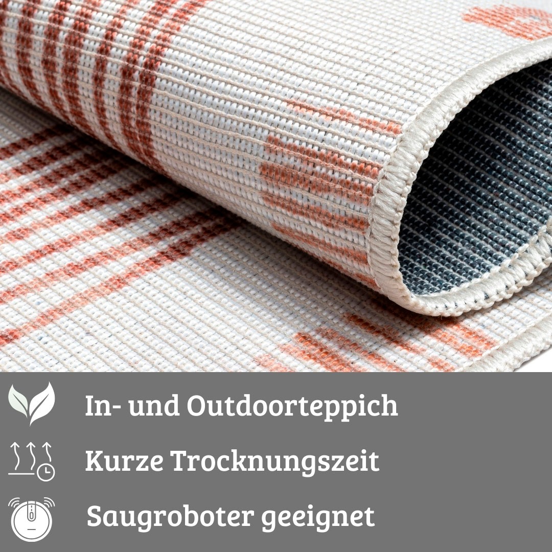 my home Teppich »Rheya Lagerräumung«, rechteckig, 8 mm Höhe, Flachgewebe, modernes Design, waschbar, In- und Outdoor geeignet
