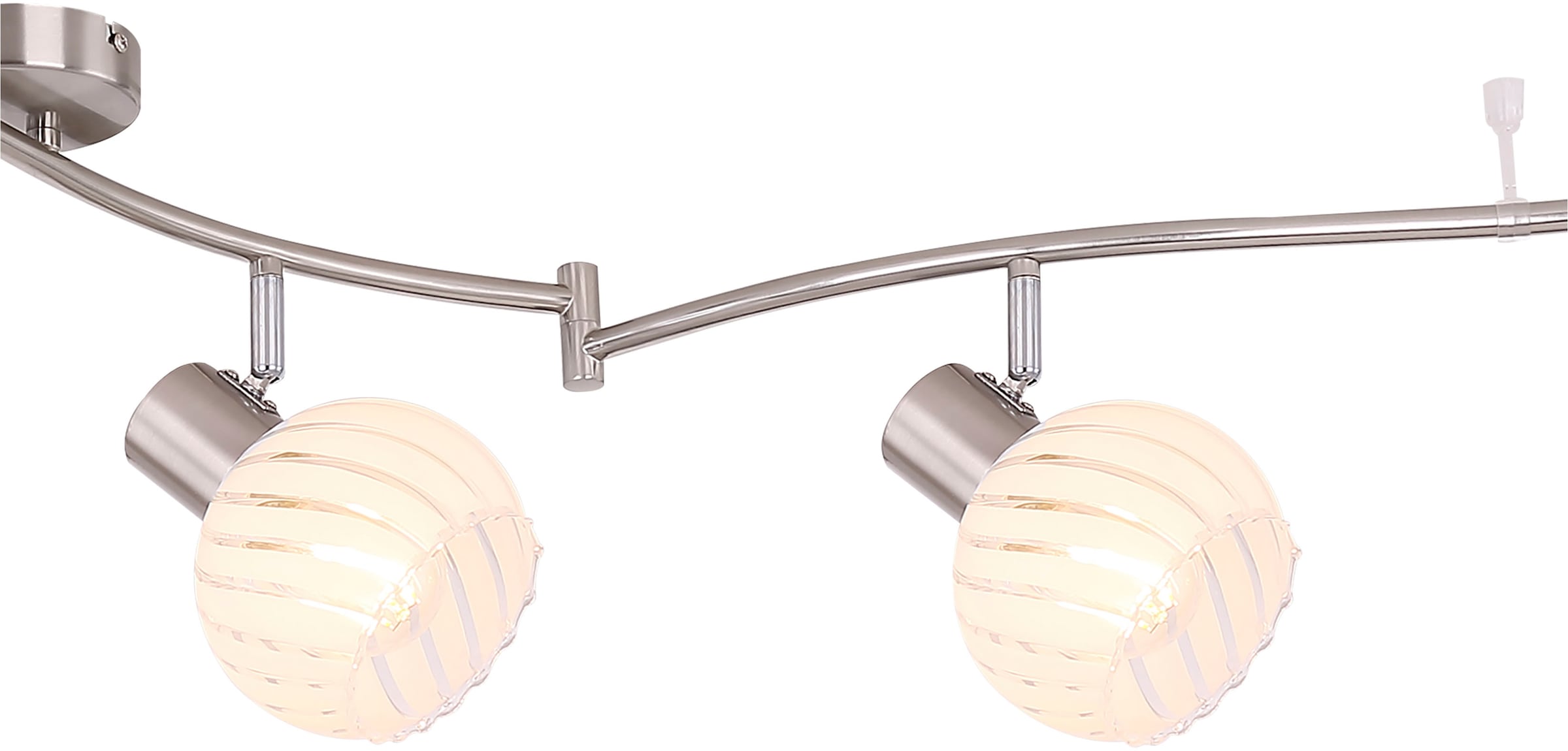 GLOBO LIGHTING Deckenspot »WILLY« E27 1 Stk. Nickel Strahler mit Glas klar, beweglich, 6x E27