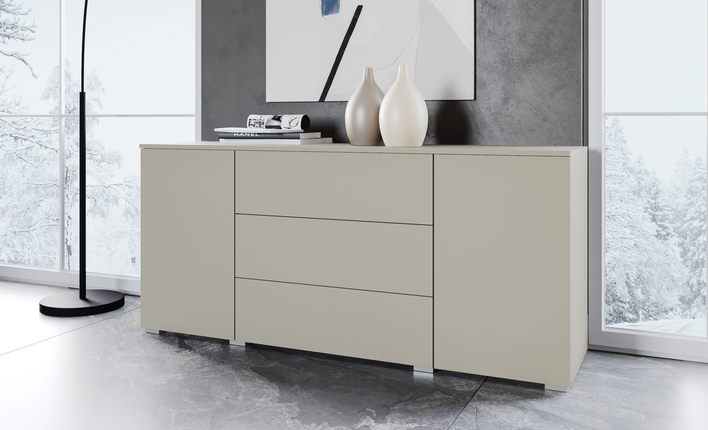 INOSIGN Sideboard "PARIS", (1 St.), Moderne 150cm breite grifflose Kommode, günstig online kaufen