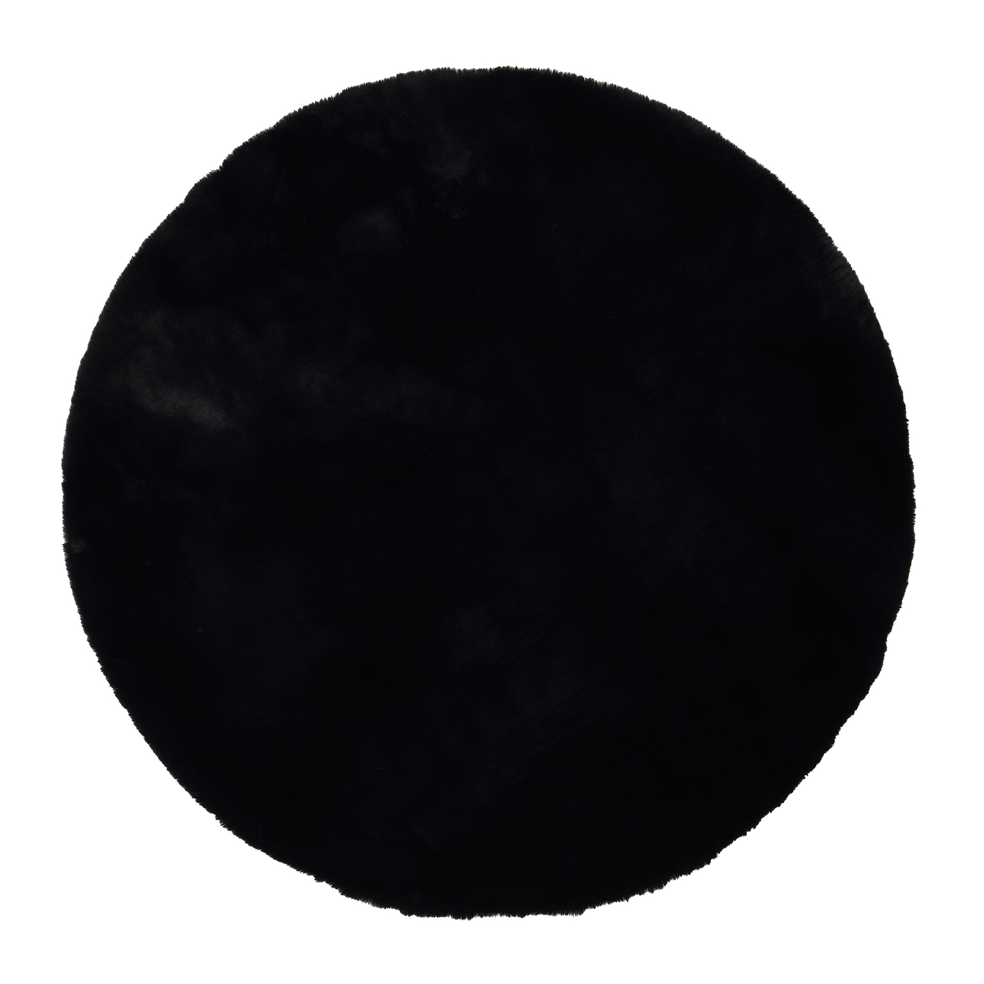 Hochflor-Teppich OCI DIE TEPPICHMARKE "ROCKY SOFT", schwarz, H:35mm Ø:160cm, Polyester, Teppiche, Kunstfell, weich, kuschelig, maschinell gewebt, waschbar