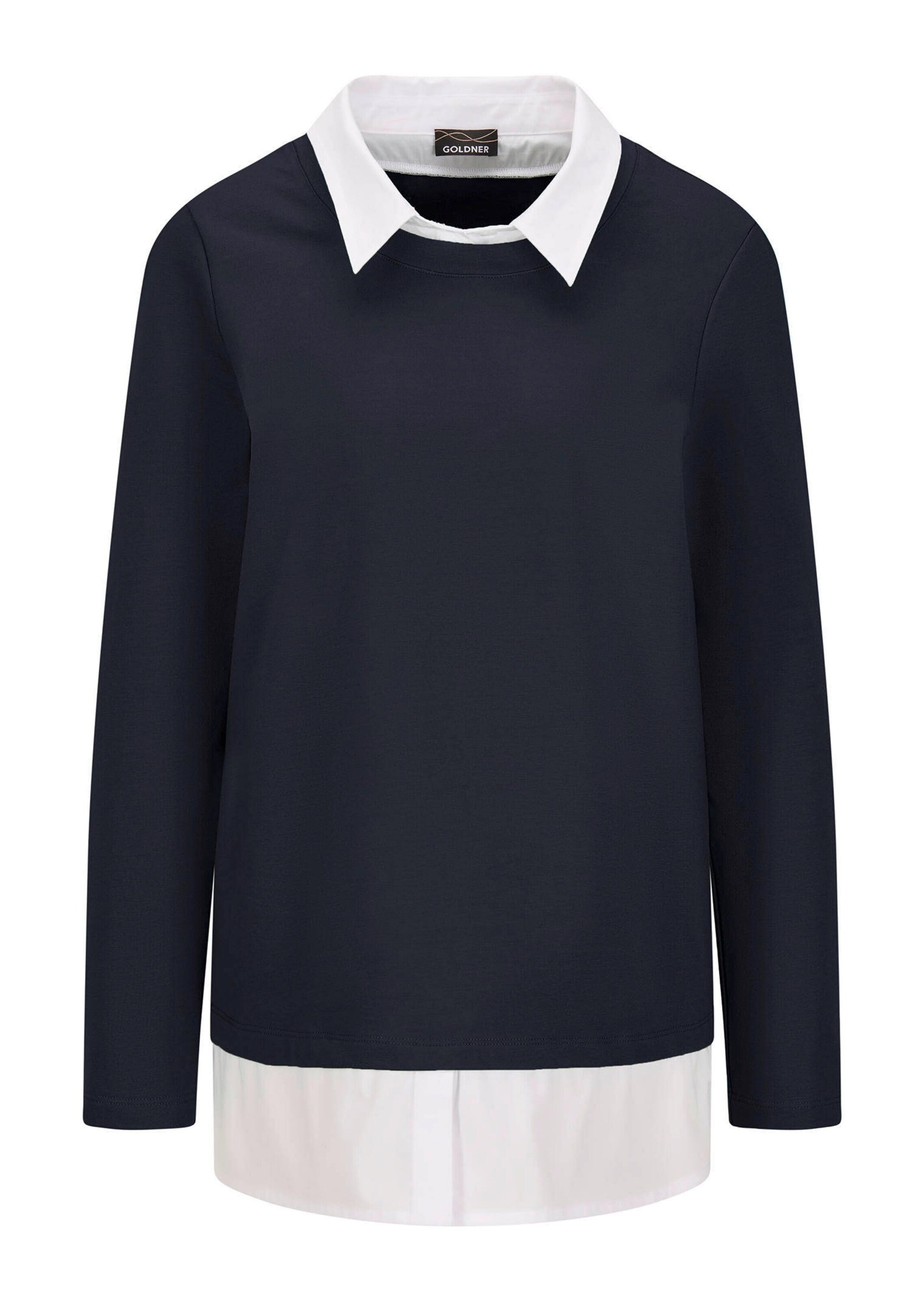 GOLDNER Langarmshirt "Elegantes 2-in-1 Business-Oberteil" Hemdkragen günstig online kaufen